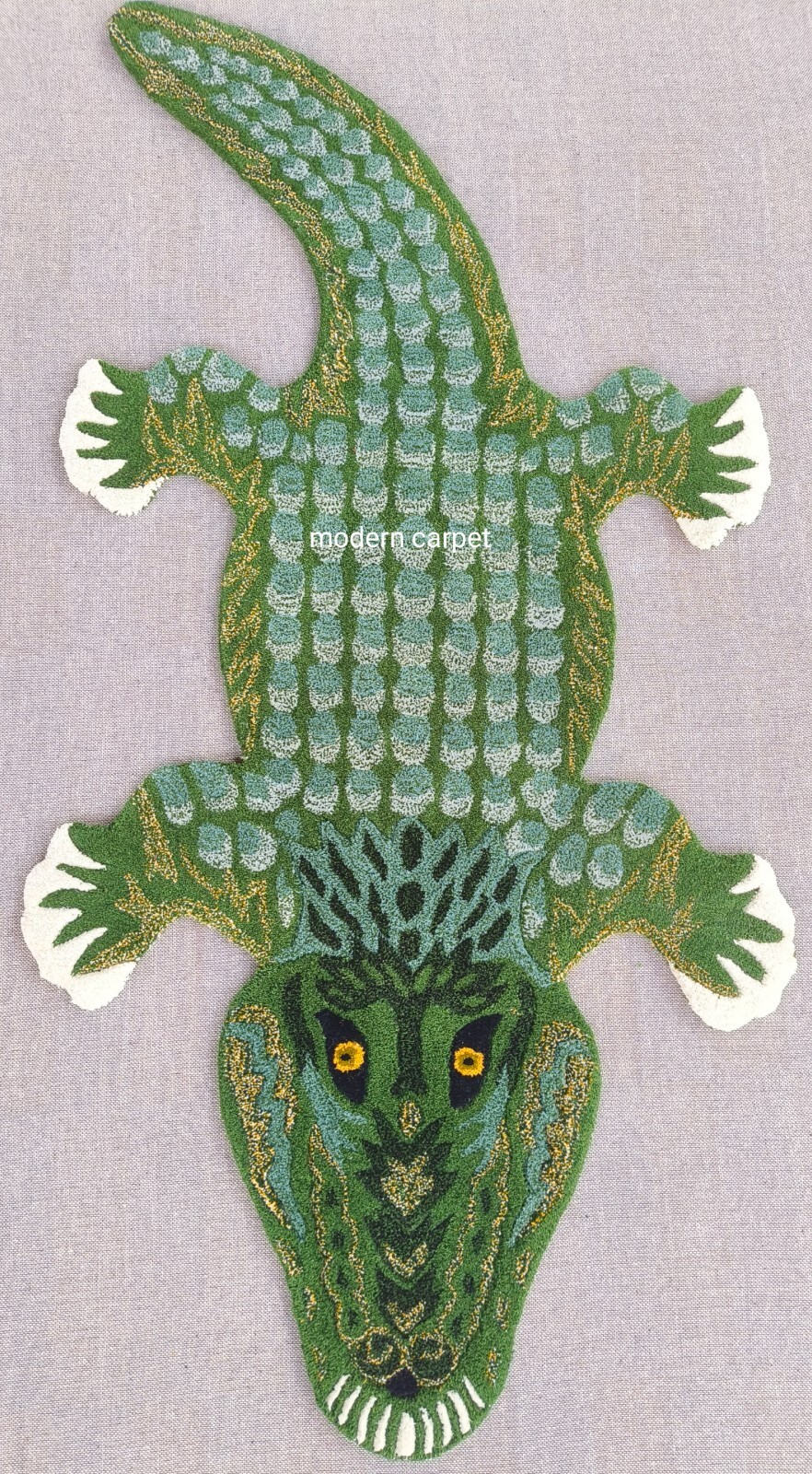 Crocodile Rugs 2×4 Feet Handmade 100% Woolen Hand Tufted Rug For Home Decoration