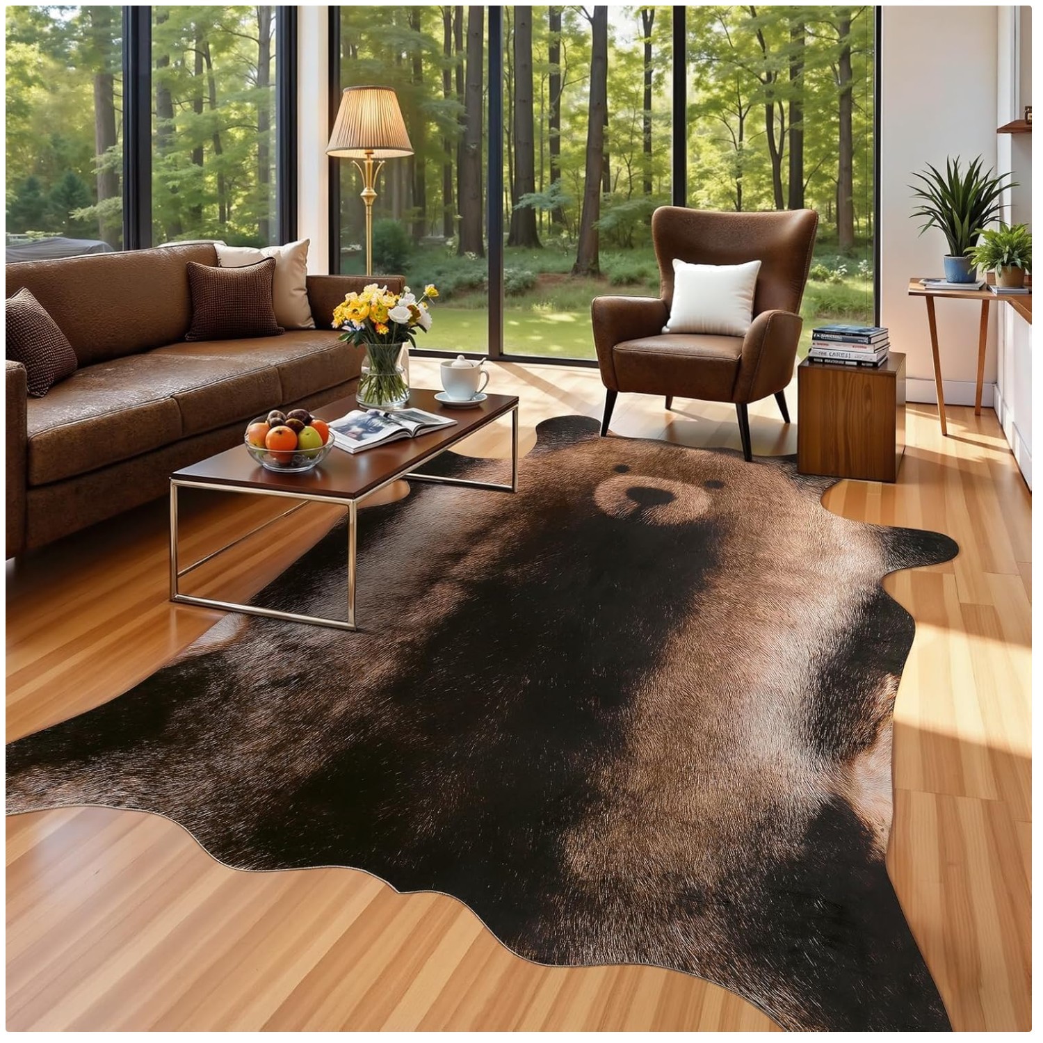 Realistic Bear Skin Rug 4.6×5.2 Feet