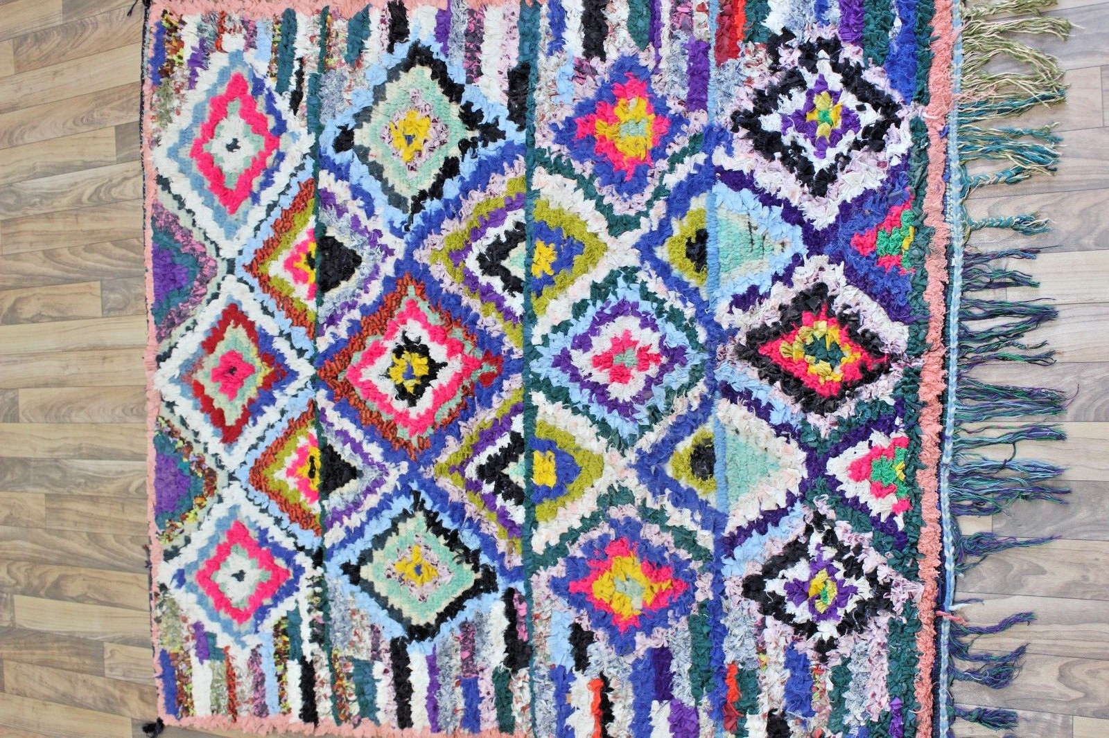 MULTICOLOR Moroccan Vintage Rug Vintage Rugs boucharouite rug