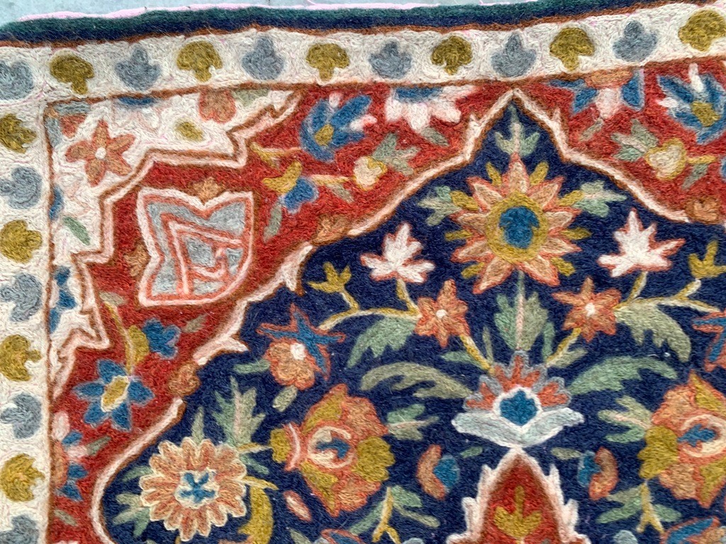 Vintage French Style Aubusson Rug Handmade Rug Chain stitch Rug 2×3 ft Free Ship