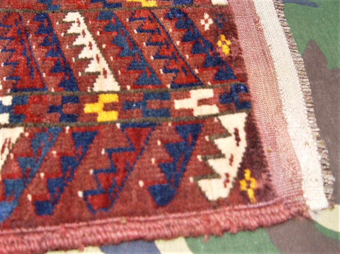 Antique Turkmen Yomud Torba Saddle Bag face Hand Knotted Wool Rug 2’8″ x 3’7″