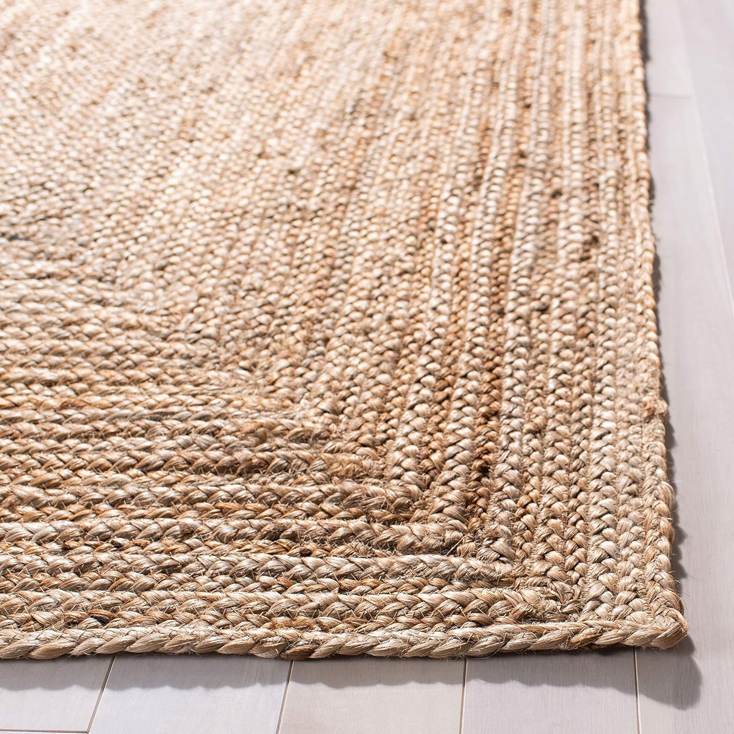 Area Rug 5X8 – Cape Cod Collection – Natural Brown, Handmade Braided Flat Weave
