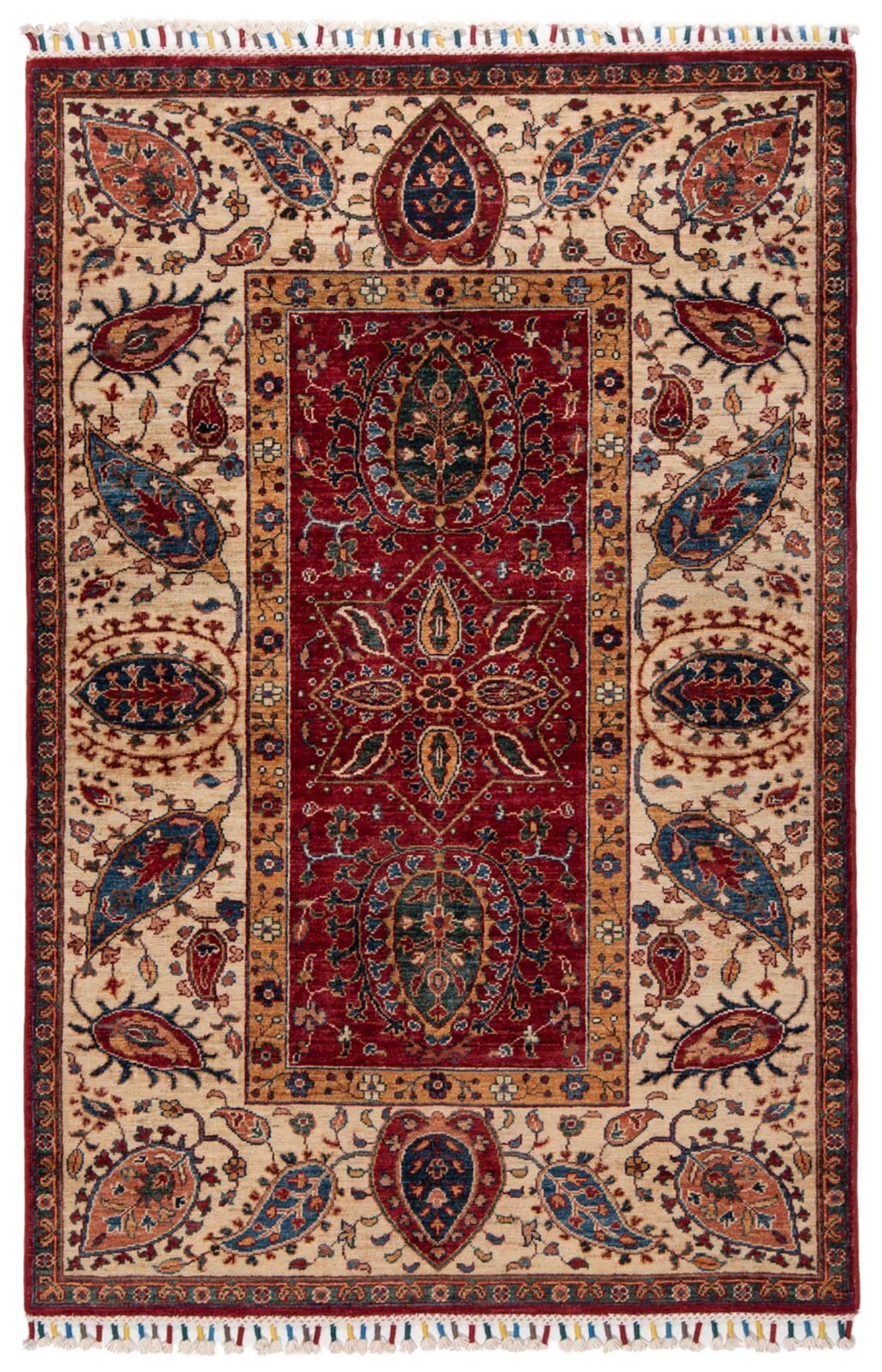 Ziegler 187×118 cm hand knotted oriental fine carpet rug red