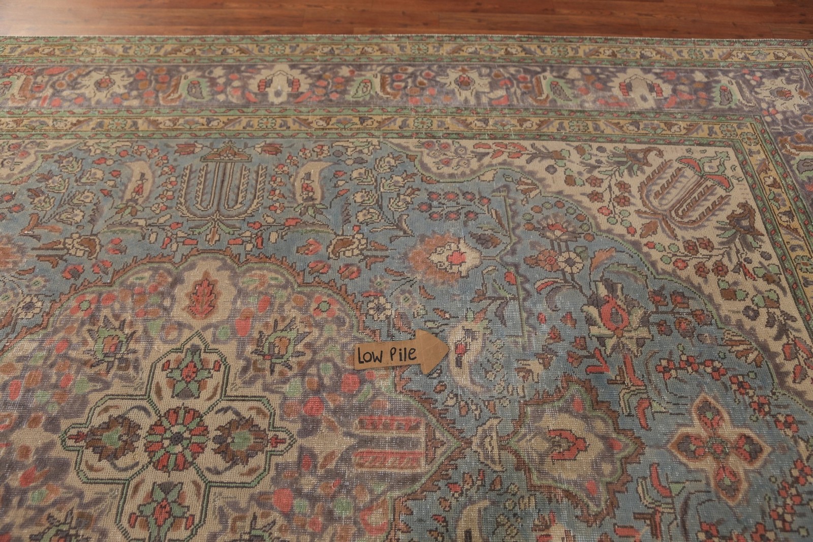 Light Blue Handmade Area Rug 8×11 Over-Dyed Traditional Living Room Carpet
