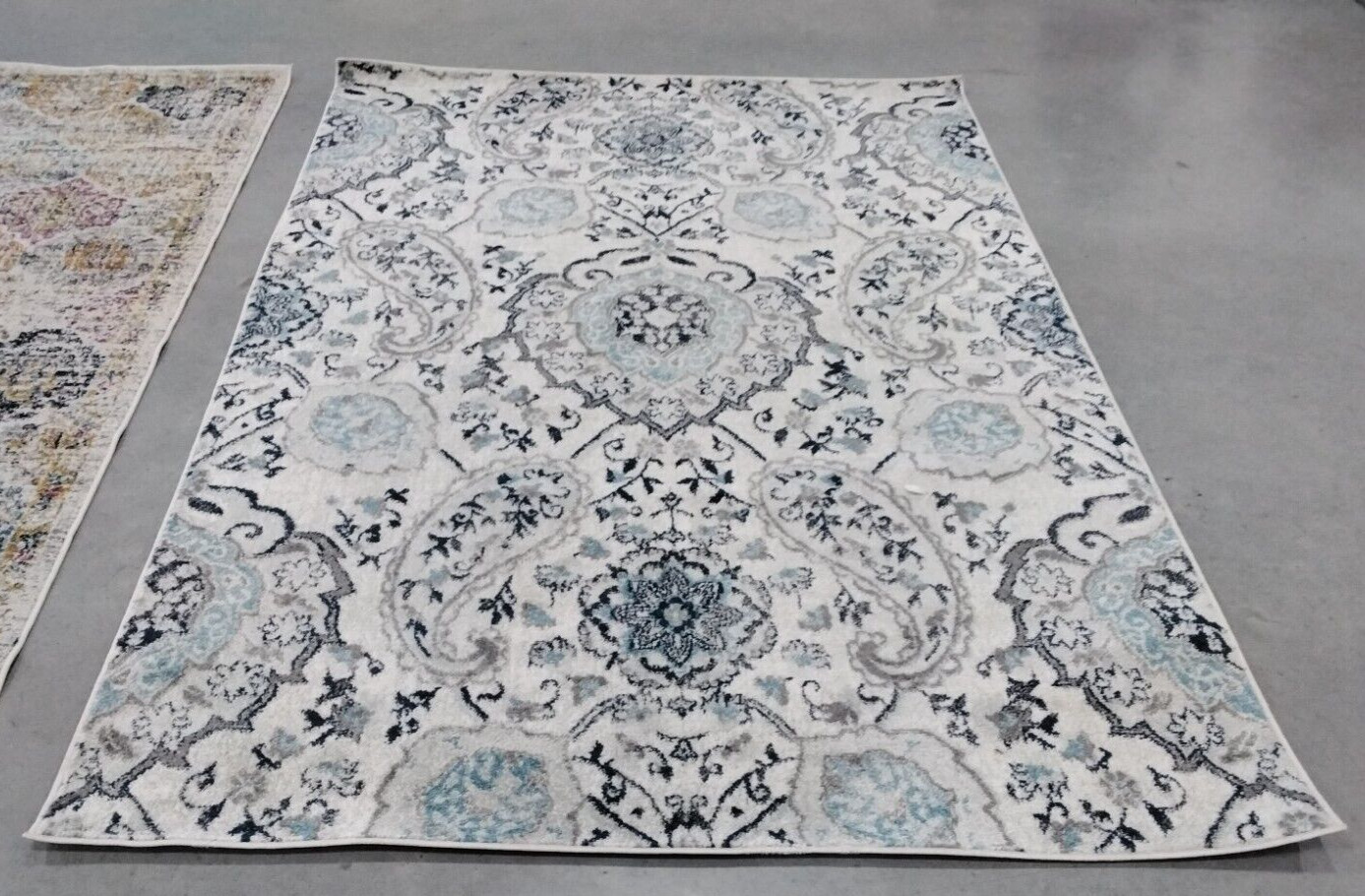 CREAM / LIGHT GREY 5′-3″ X 7′-6″ Stained Rug Reduced Price 1172734123 MAD600C-5