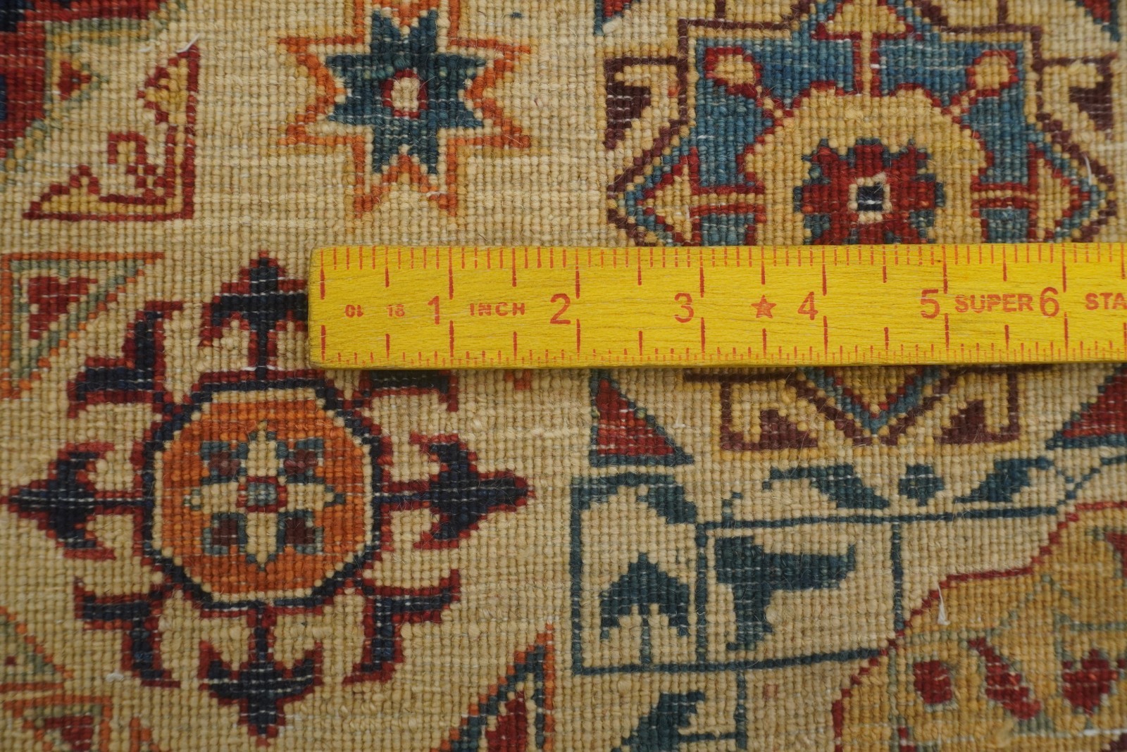 3×4 ft Ivory Beige Mamluk Afghan Hand Knotted Wool Medallion Rug