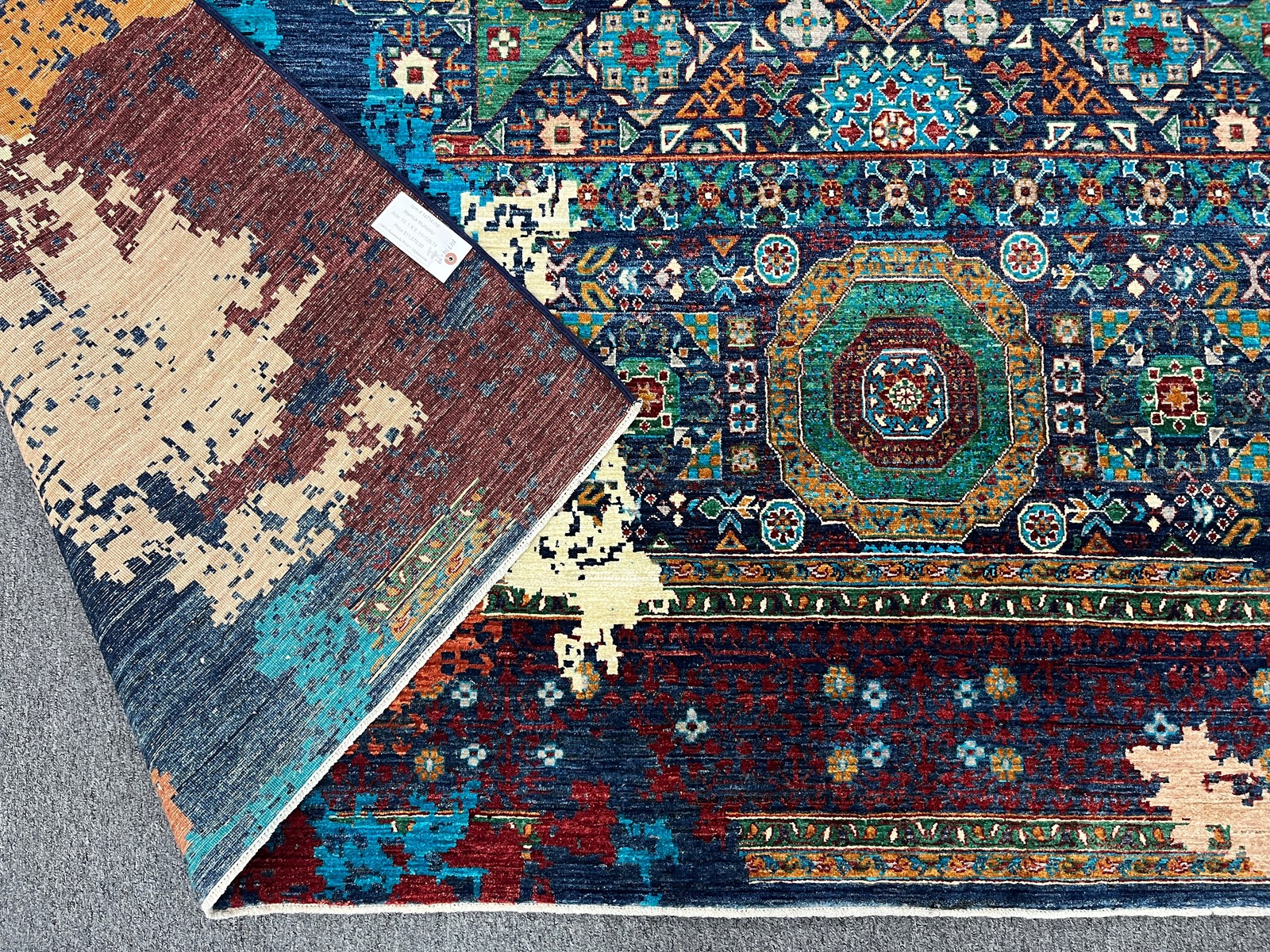 10X13 Mamluk Multicolor Handmade Wool Rug # 14714