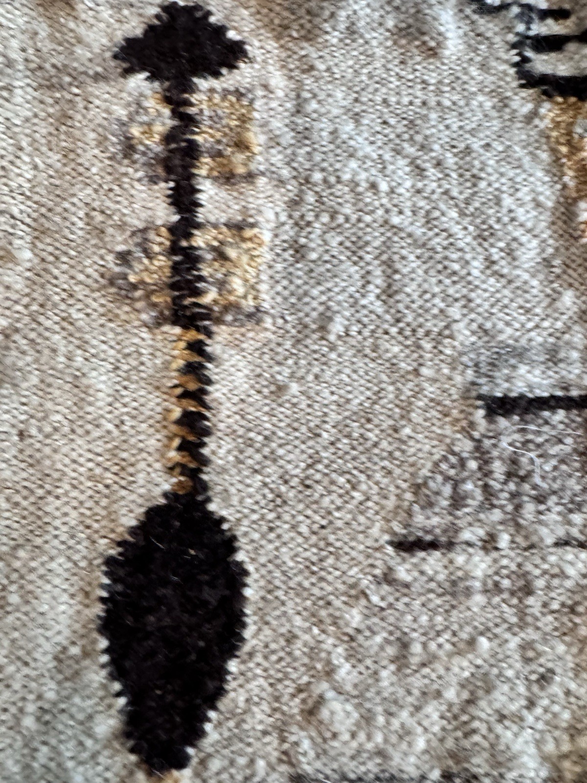Wool TapestryWeave Woven Pictorial People Area Rug Beige/Brown/Black 21×32″