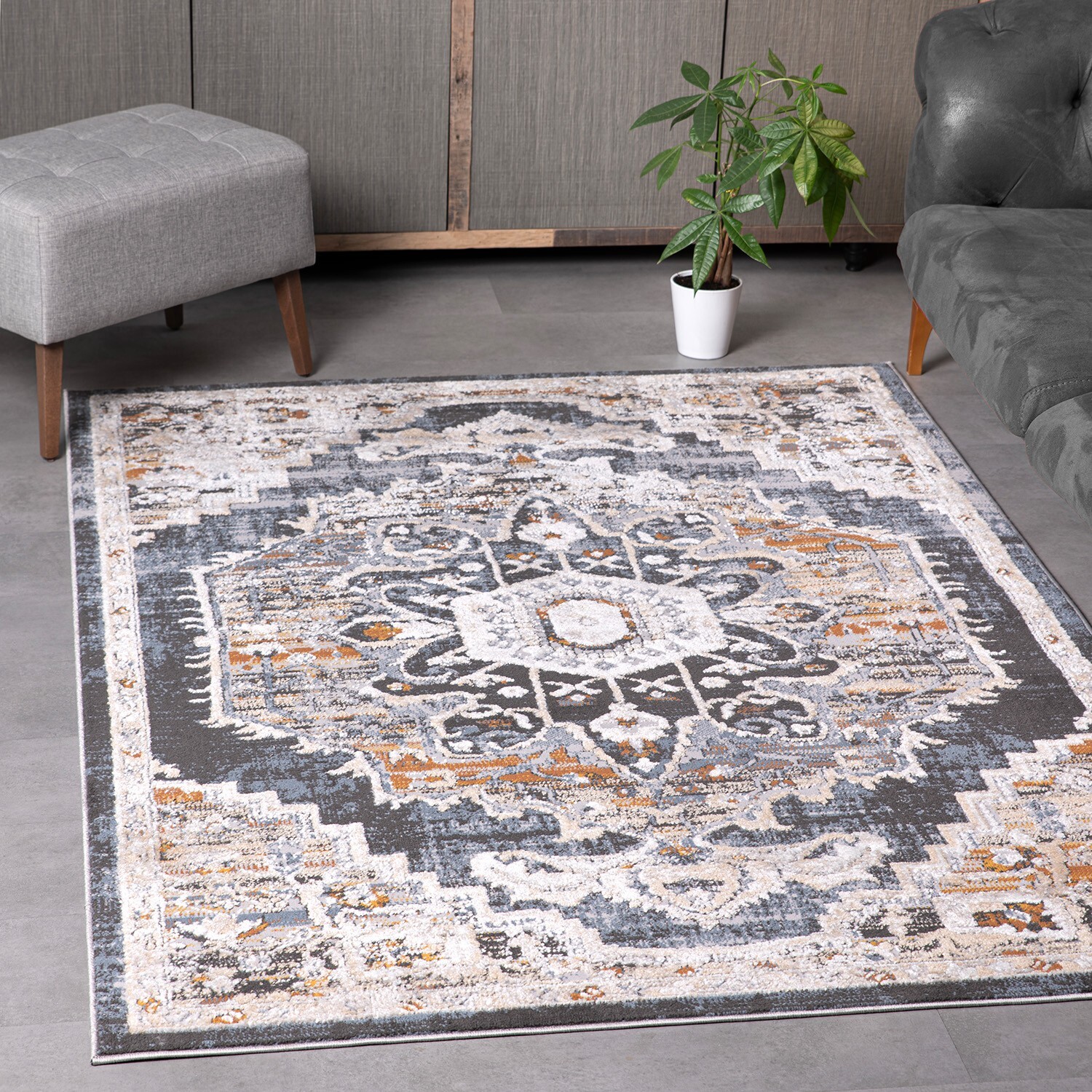 L’Baiet Lara Blue Oriental 4 ft. x 6 ft. Area Rug