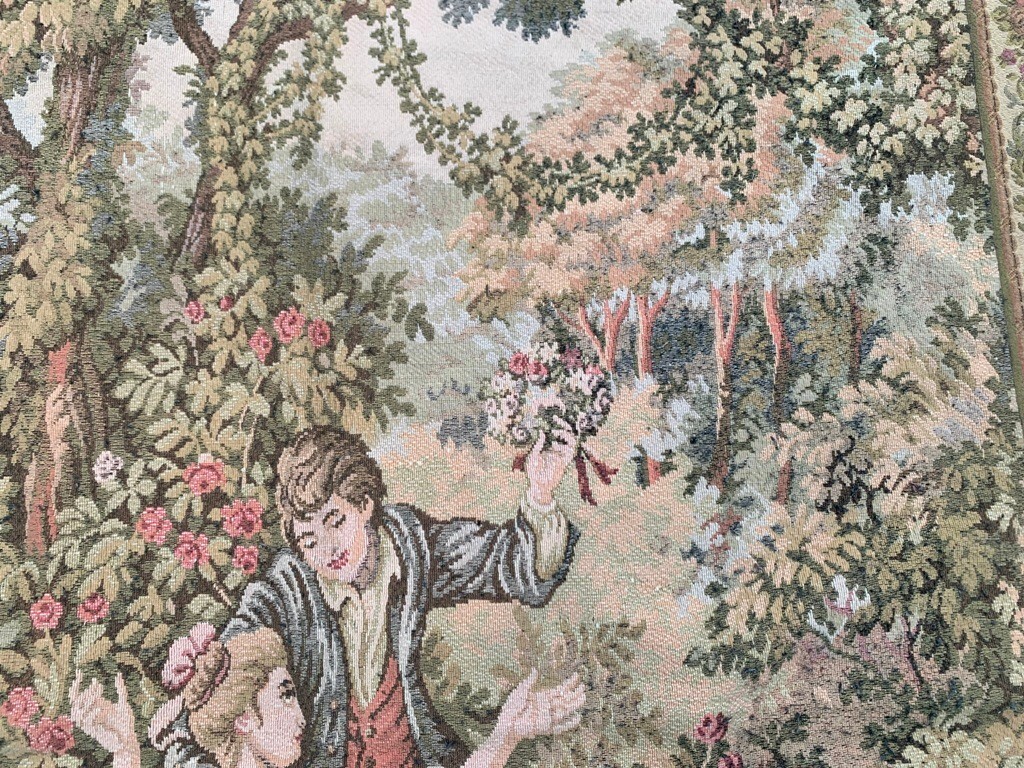 Vintage Tapestry, French Tapestry Pictorial Romantic Tapestry Home Decor 4×5 ft