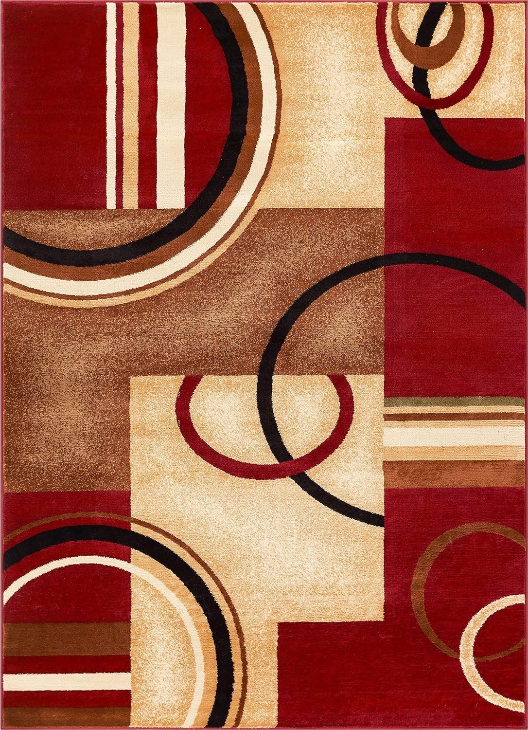 Barclay Arcs & Shapes Red Modern Geometric 5’3″ x 7’3″ Area Rug