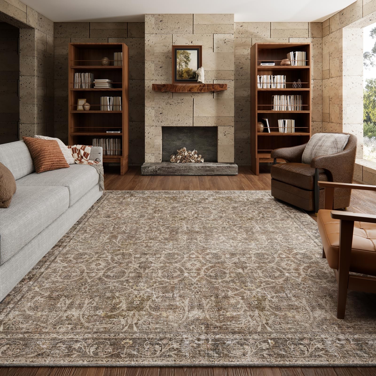 Washable Rugs for Living Room: 8×10 Area Rugs for Bedroom Ultra Soft Non-Slip…