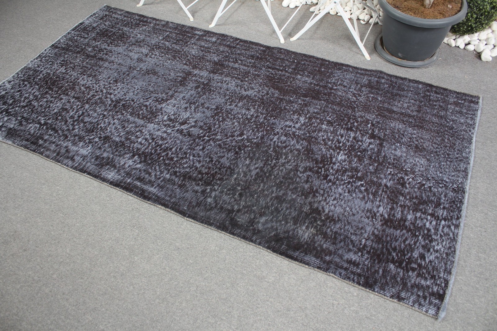 3,7×7,3 ft Vintage Area Rug, Turkish Gray Oriental Rug