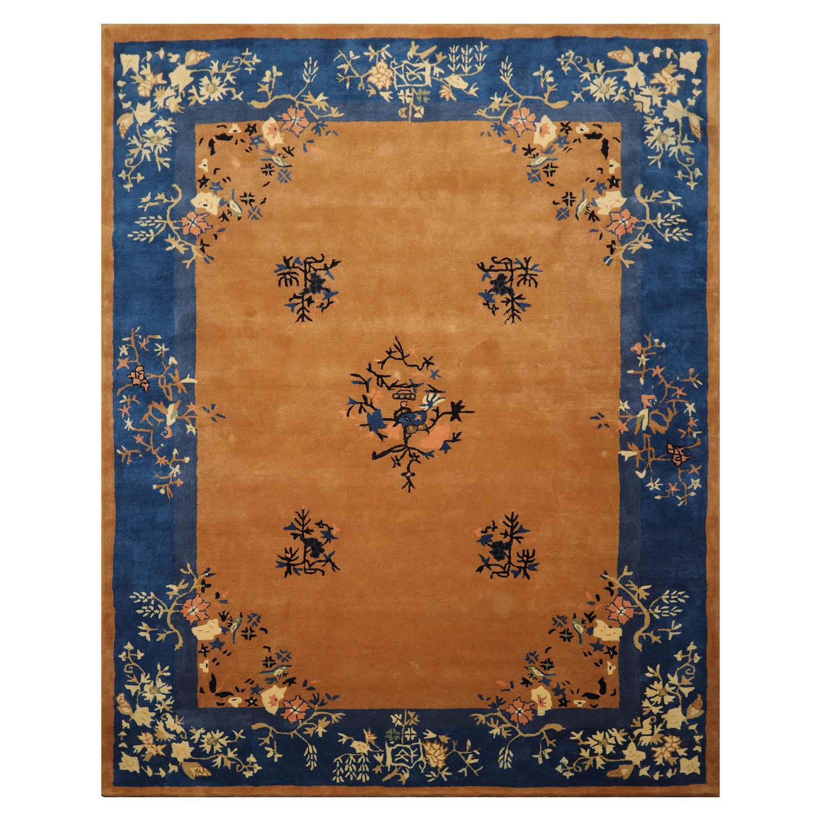 LoomBloom Multi Sizes Camel Hand Tufted Art Deco New Zealand Wool Rug