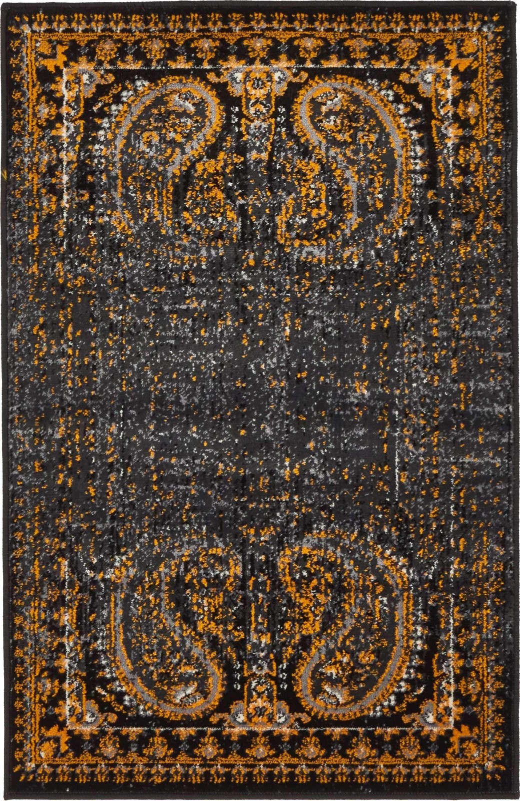 Imperial Collection Paisley, Distressed, Border, Vintage, Modern, Abstract Ar…
