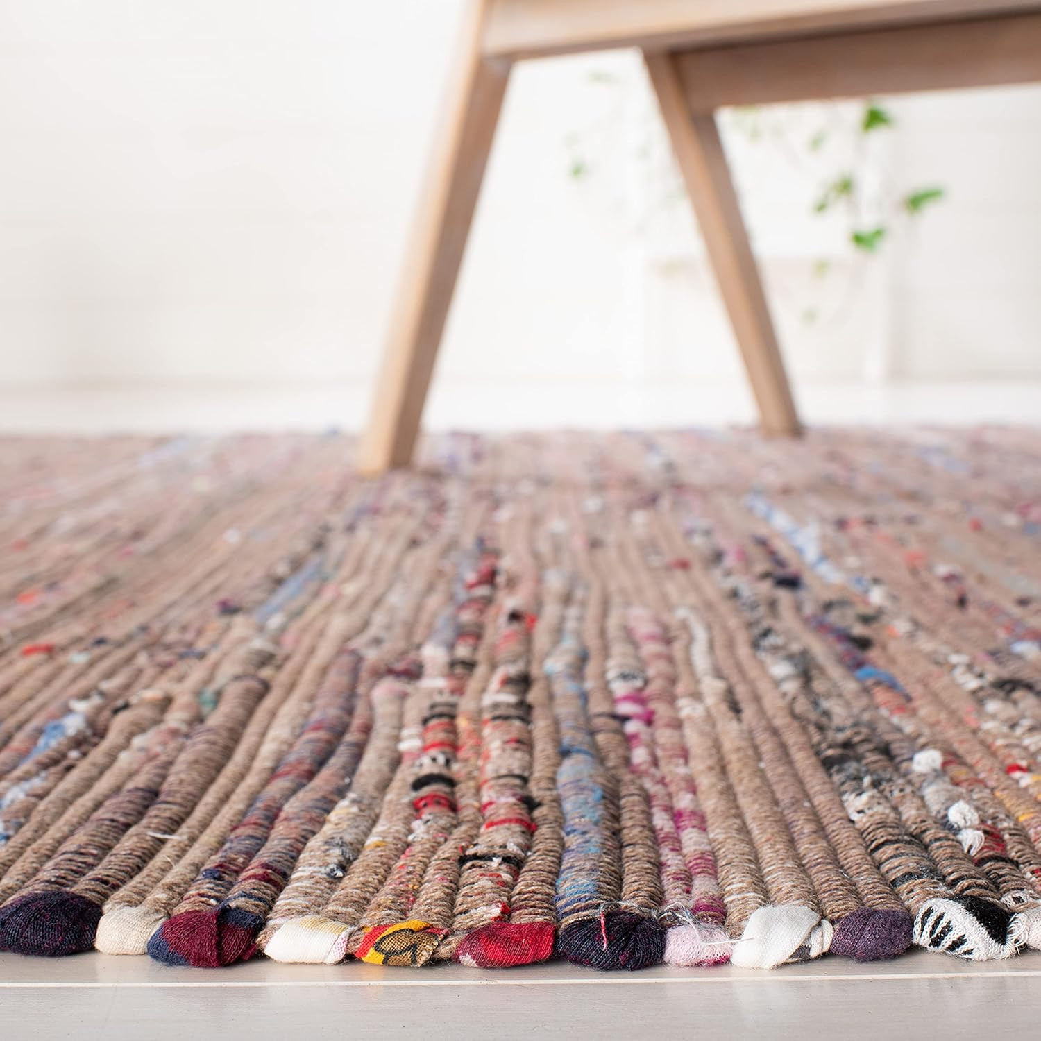 Rag Rug Collection Accent Rug – 2’3″ X 5′, Rust & Multi, Handmade Boho Stripe Co
