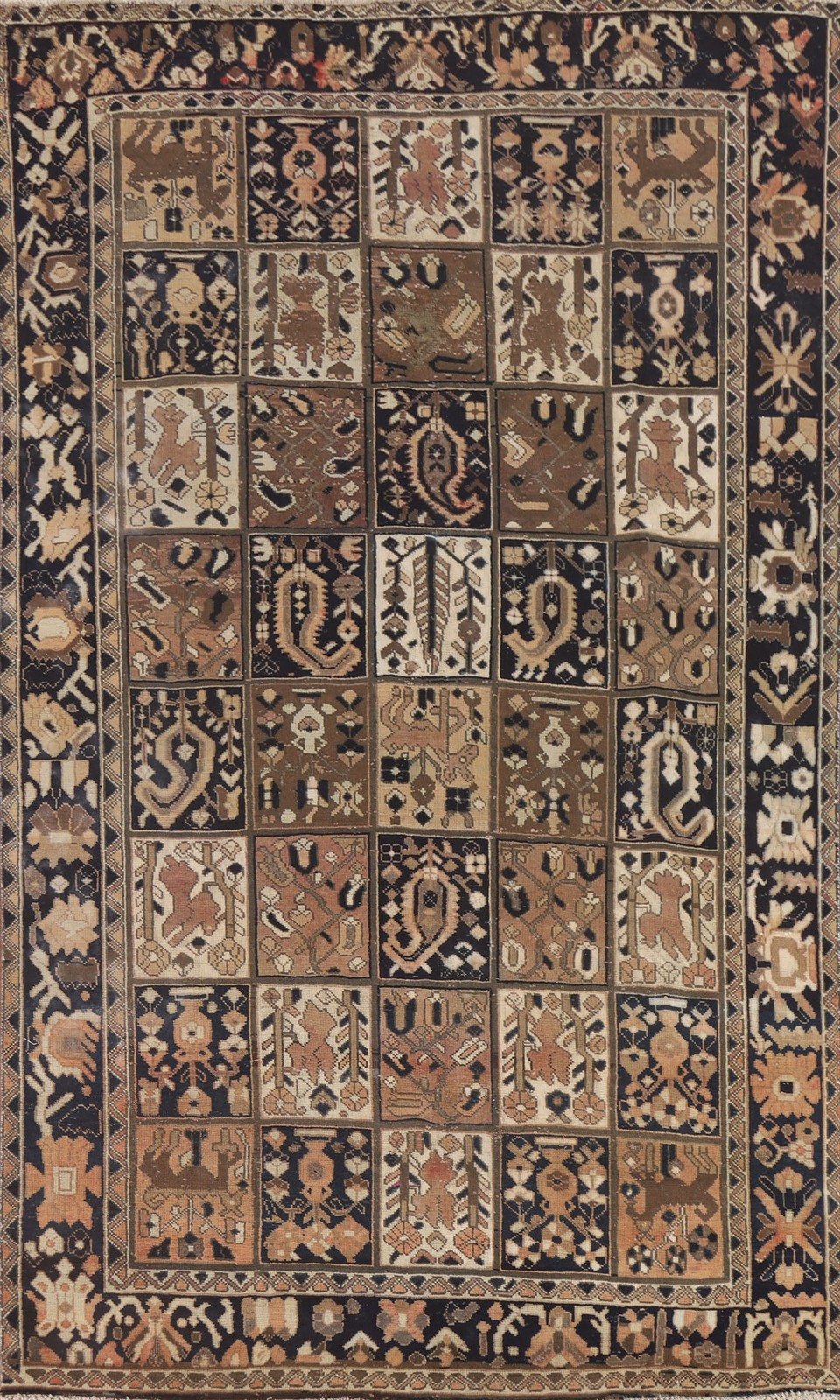 Garden Design Handmade Area Rug 7×10 Vintage Traditional Tribal Room Size Carpet