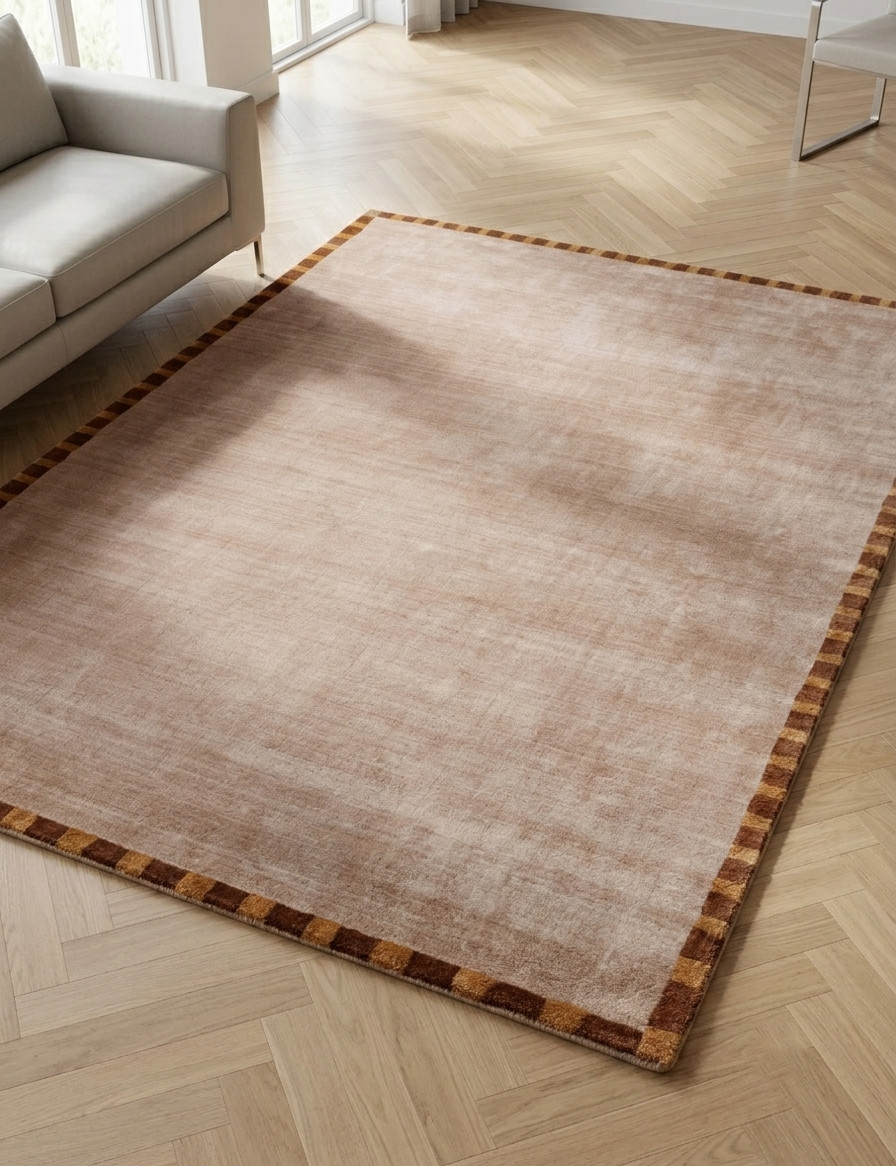 Hand Tufted Blush Pink Wool Rug Modern Area Rug Bedroom Living Room Carpet 8×10