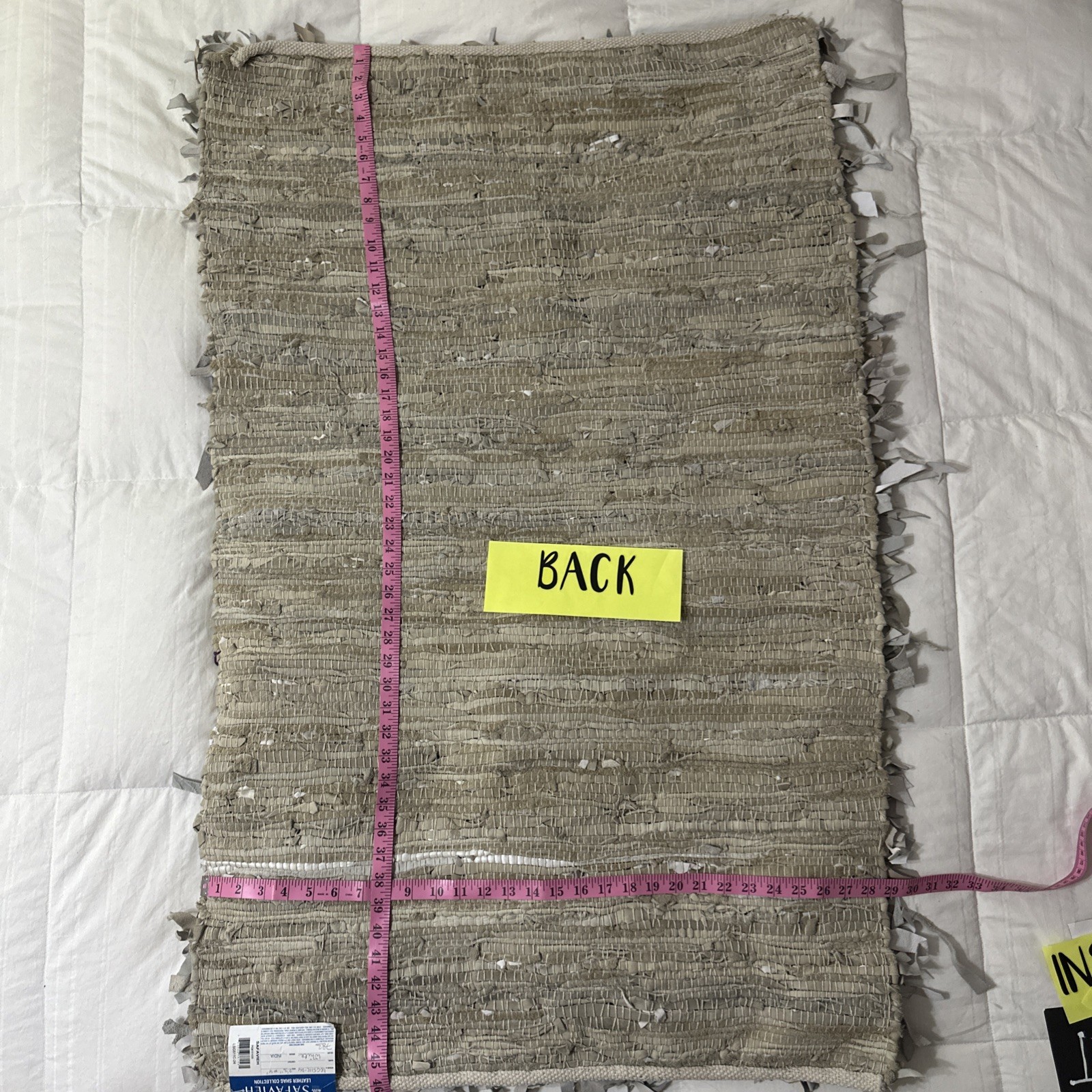 SAFAVIEH Leather Shag LSG511C Hand-Knot White ShadesO Gray Rug New 29” X 46” New