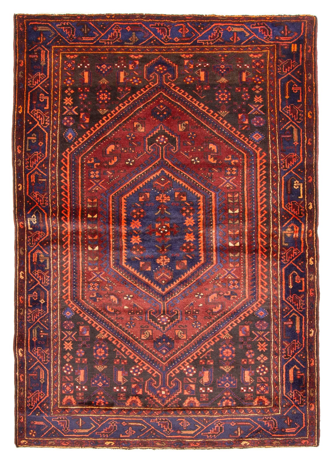Vintage 5’2″ x 7’5″ Traditional Hand Knotted Vegetable Dye Wool Area Rug