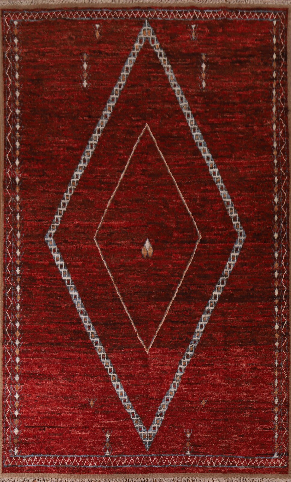 Tribal Geometric Moroccan Berber Oriental Area Rug Handmade Wool Carpet 6×10 ft