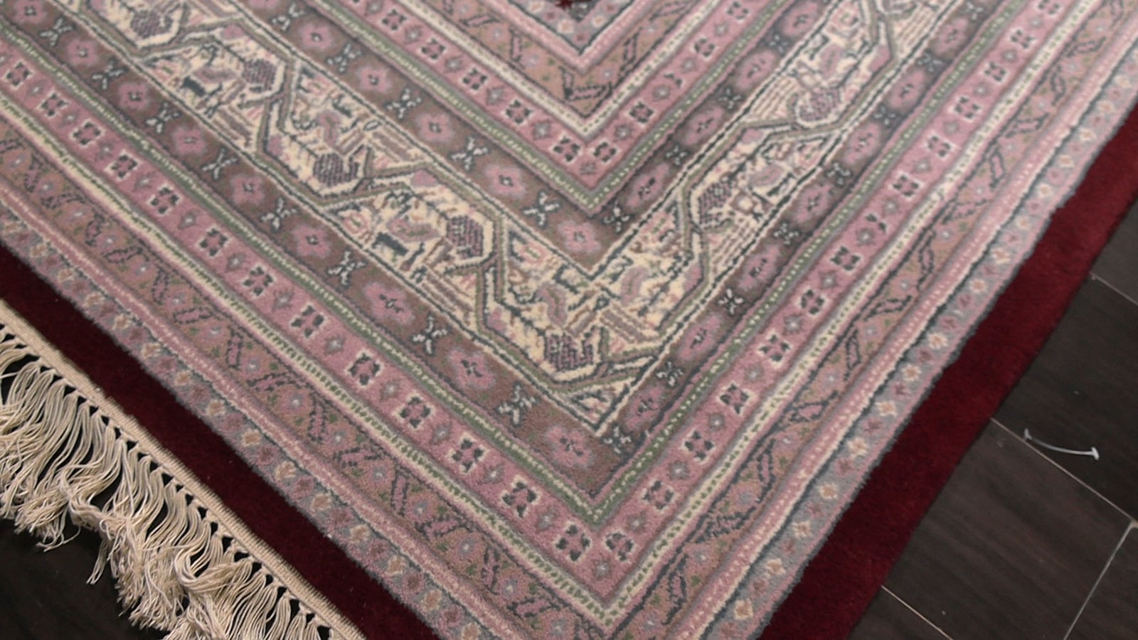 8×10 Hand Knotted New Zealand Wool Maroon Tabrizz Traditional Rug