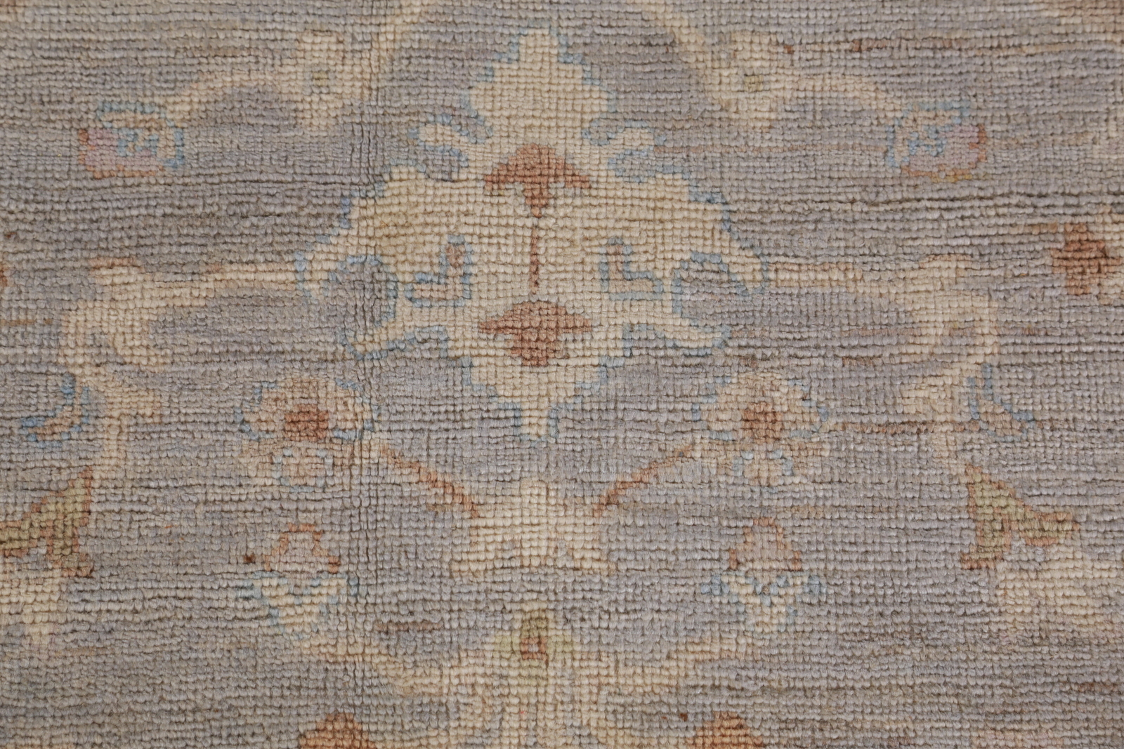Vegetable Dye Traditional Oushak Turkish Area Rug Hand-Knotted Gray 9×12 ft