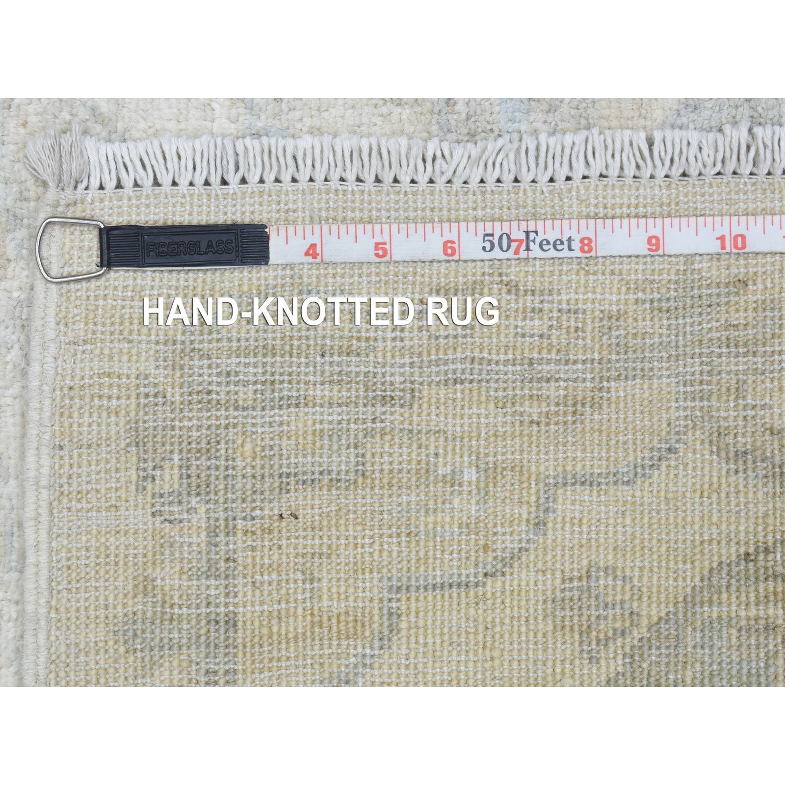 2’6″ x 19’4″ Ivory Wool Hand Knotted White Wash Peshawar XL Runner Rug R72801
