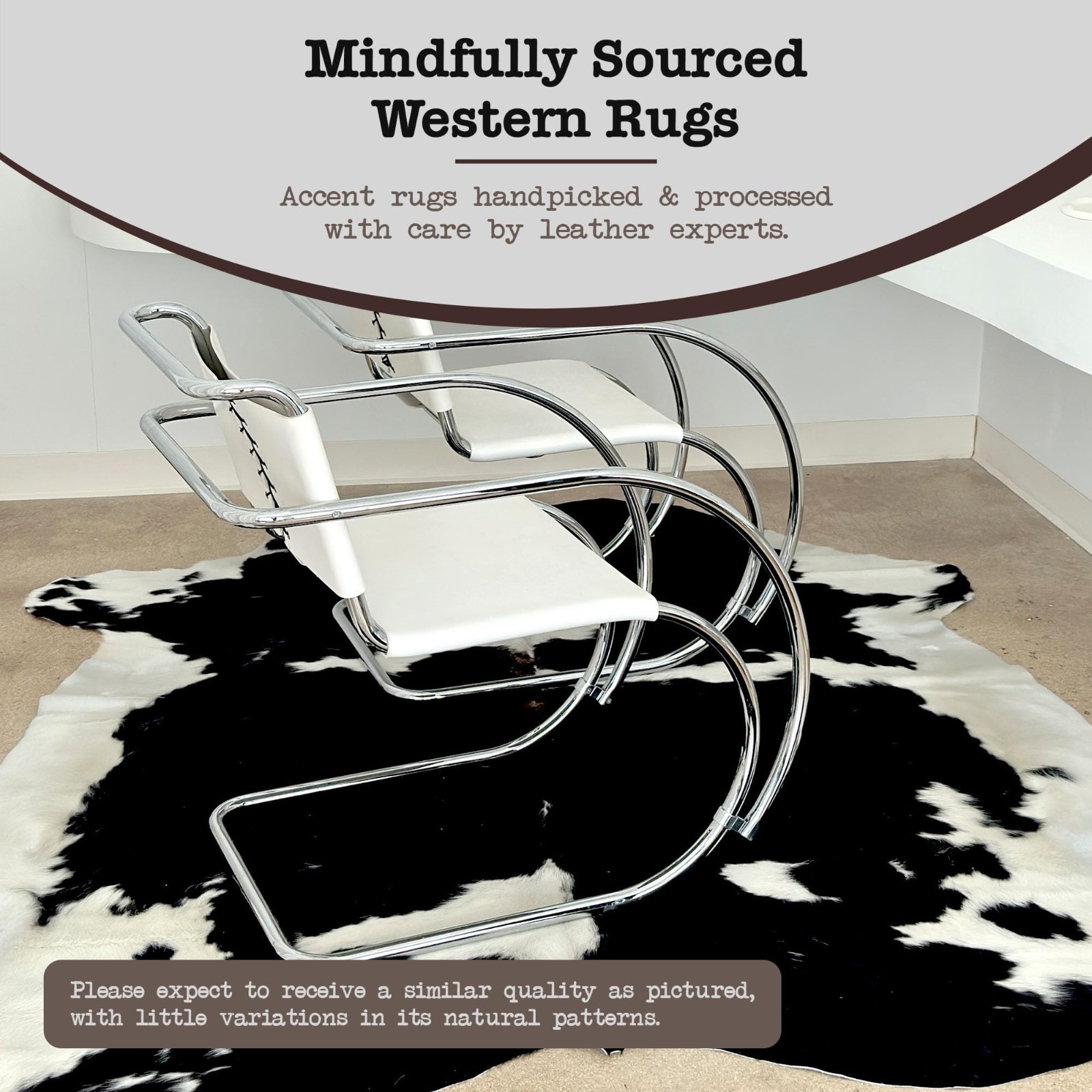 Real Cowhide Rug in Authentic Black & White | Extra Large 6′ x 8′
