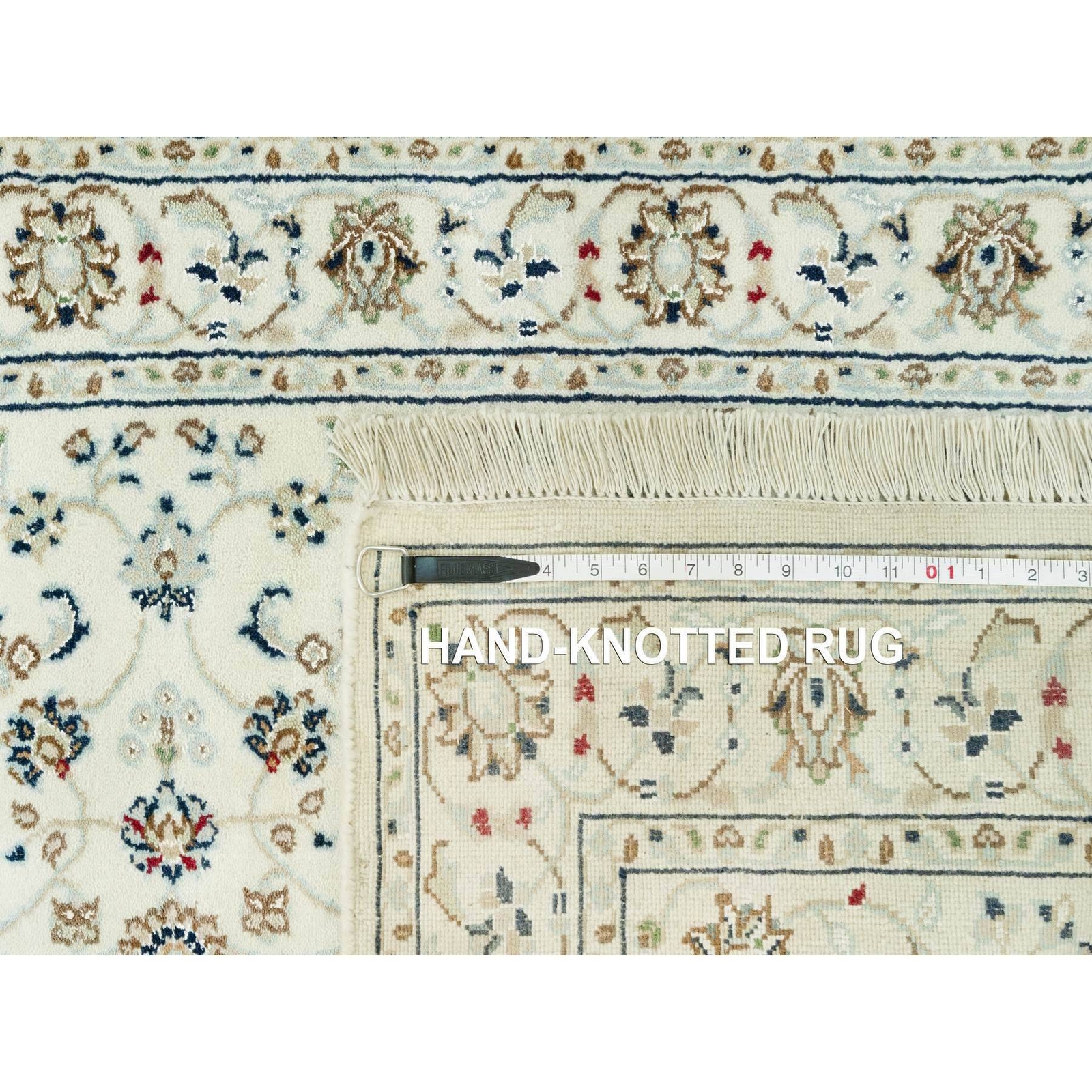 2’10″x19’10” Origami White Hand Knotted Nain Design Wool XL Runner Rug R90614