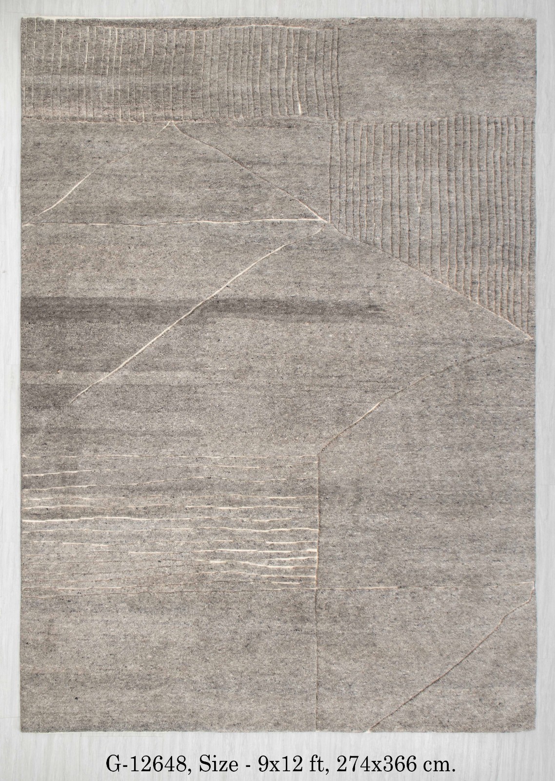 9×12 Living Room Rug Gray Ivory Modern Moroccan High Low Weave Handmade Wool Rug