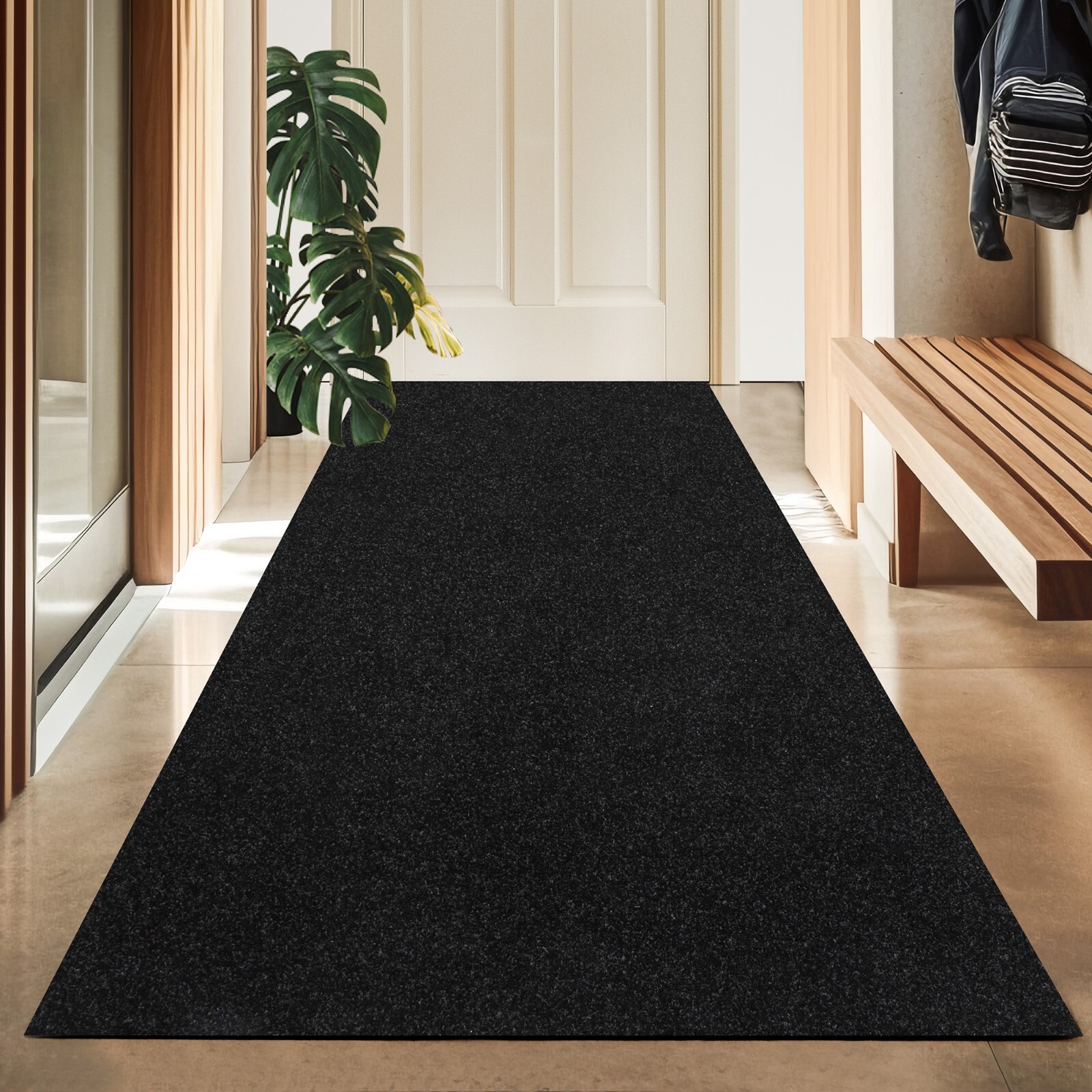 Area Rugs for Living Room or Bedroom, Black Carpet Runner Rug Indoor Mat