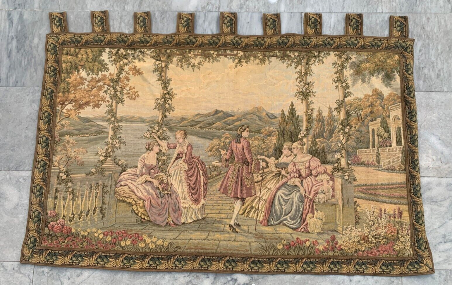 Vintage French Tapestry Pictorial Romantic Tapestry Home Decor Tapestry 3×4 ft