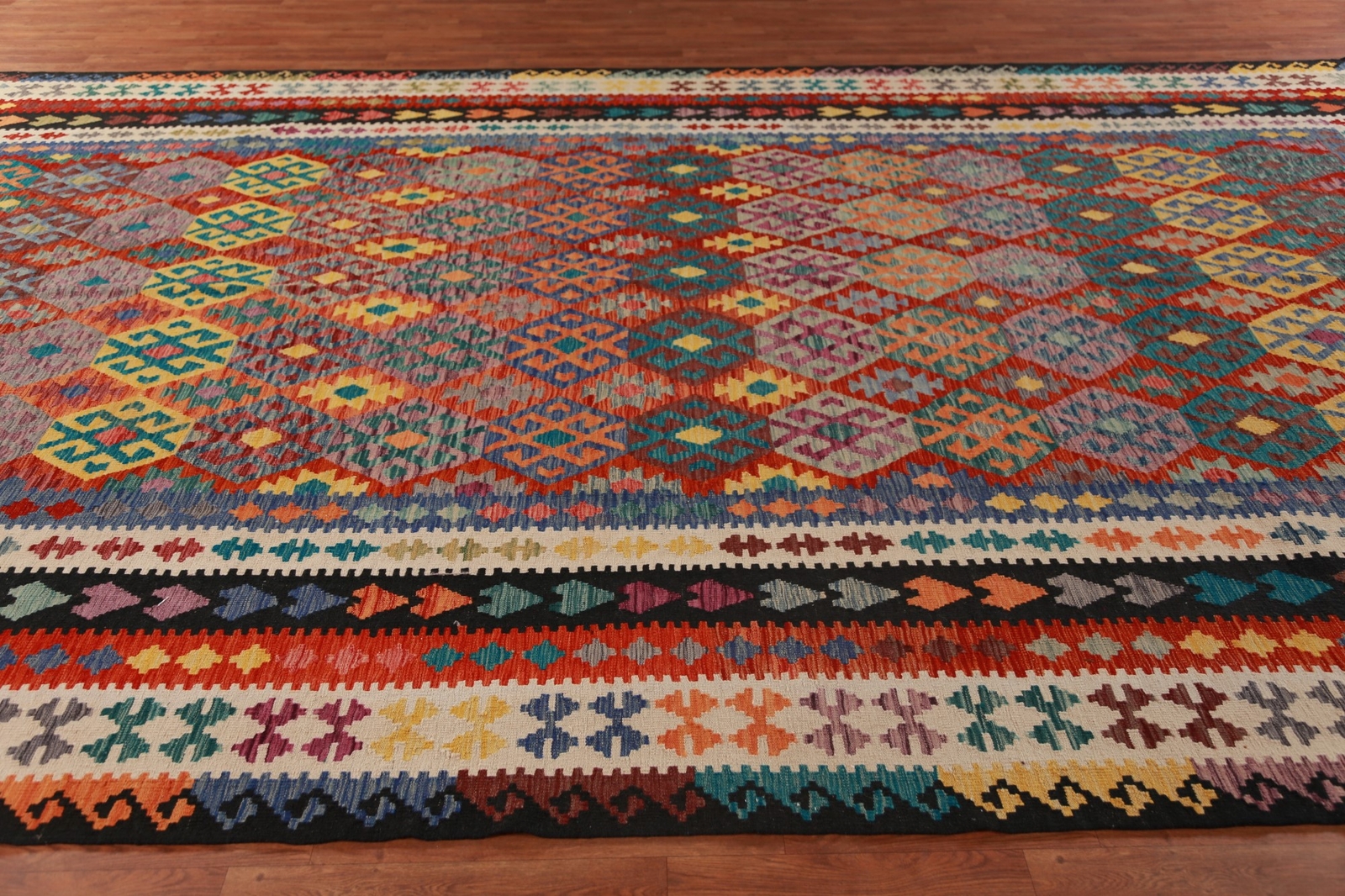 Colorful Kilim Rugs Flatweave Pile Wool Kelim Carpets Large Rugs 10×16 ft