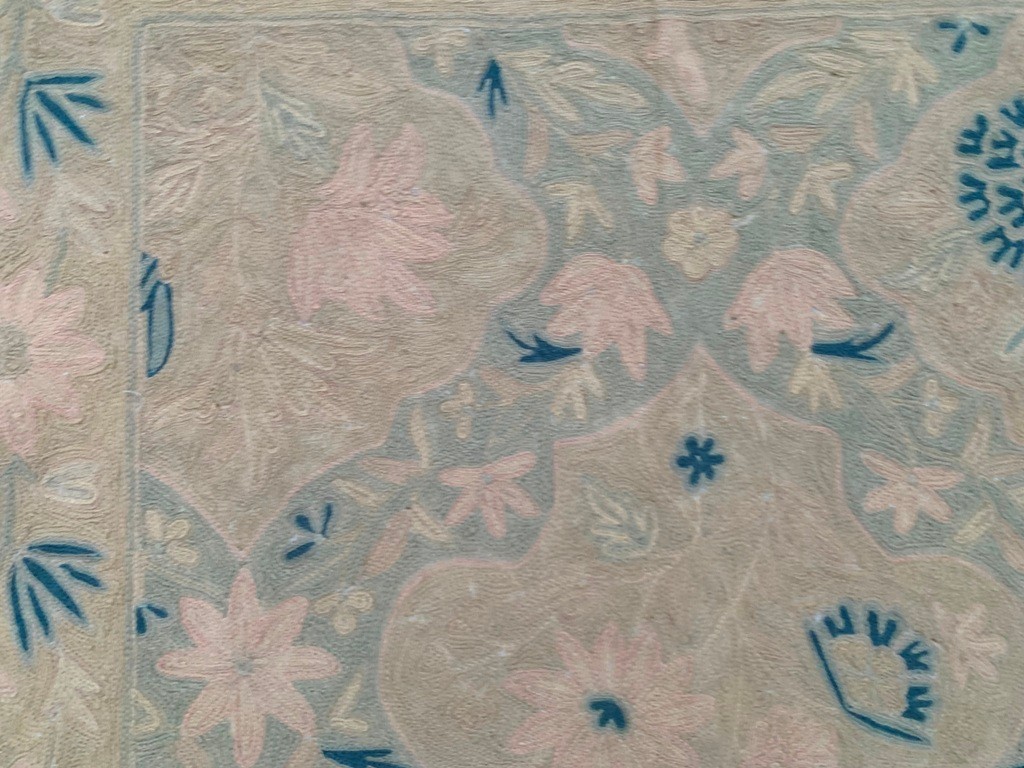 Vintage French Style Handmade Aubusson Needlepoint Area Rug 3×5 ft Free Ship