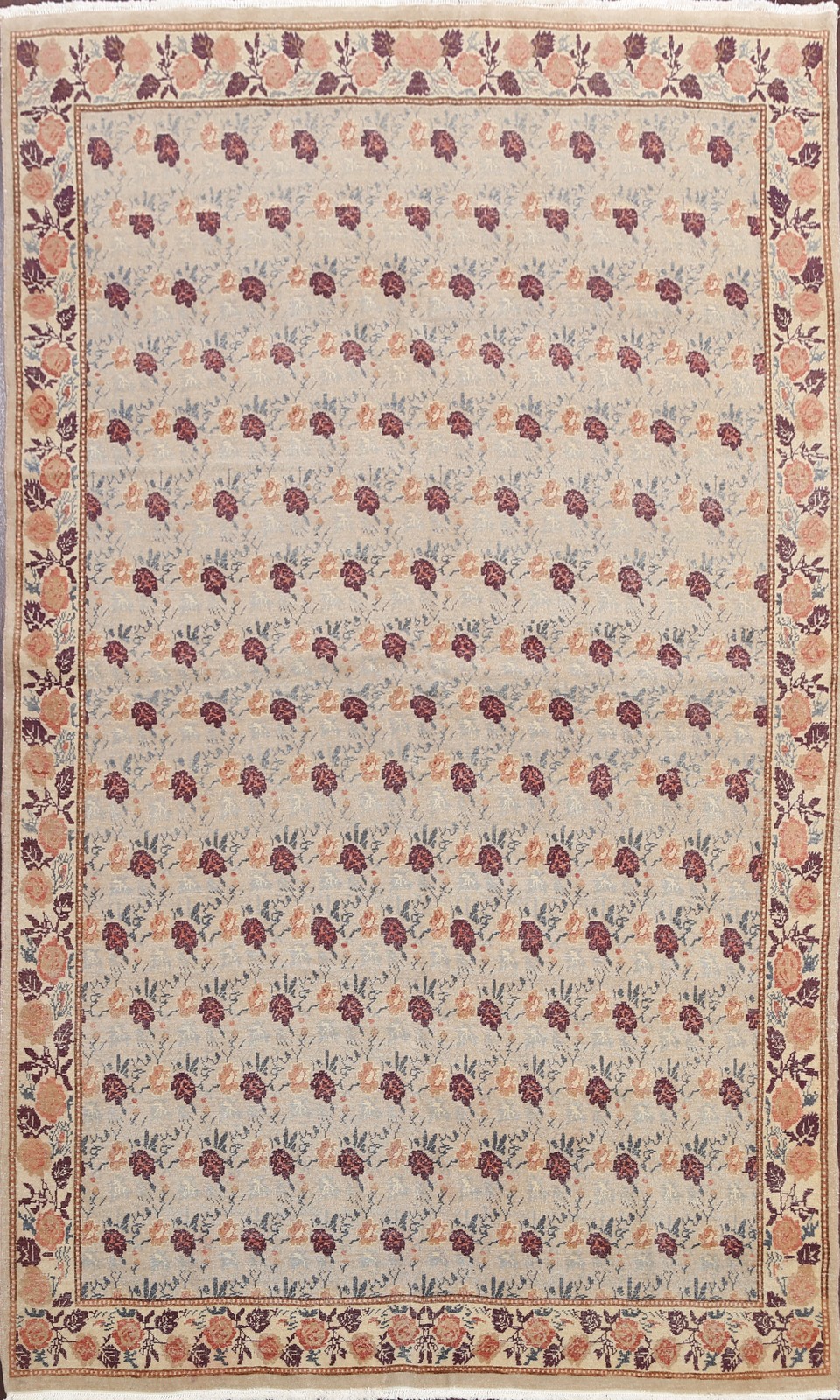 Egyptian Aubusson Oriental Area Rug 8×10 Wool Ivory Handmade Living Room Carpet