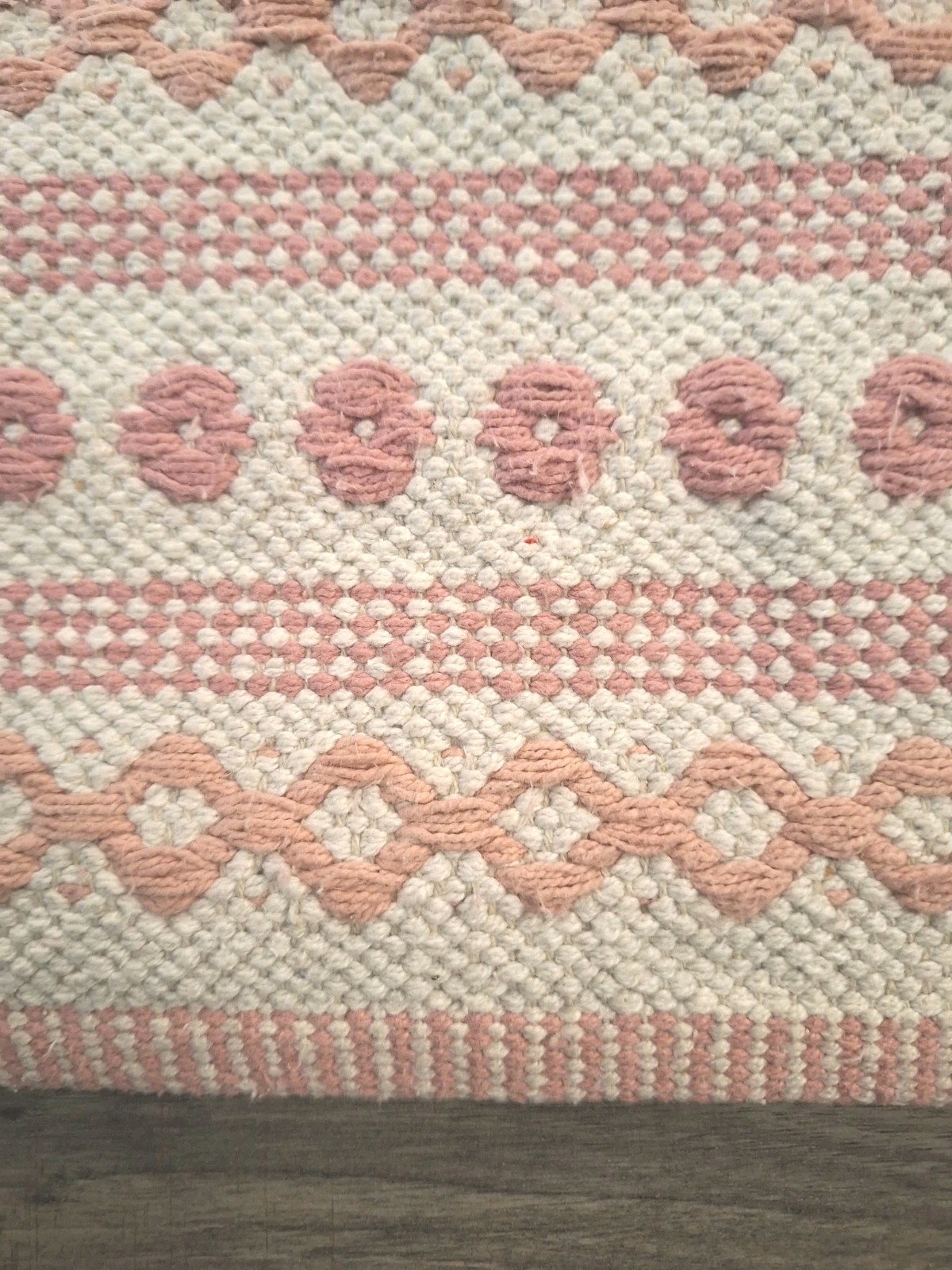 Woven Rug Pink And Ivory 58×33 Bedroom Bath Baby Room