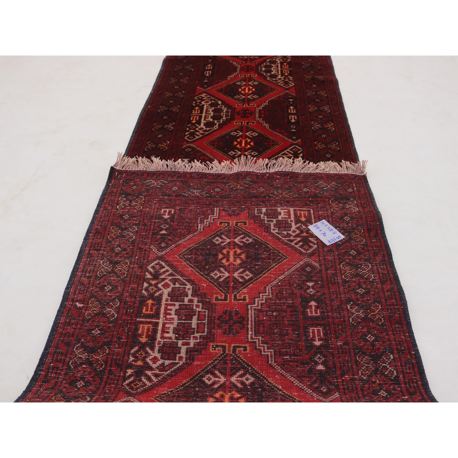 2’4×10’6 Ft Afghan Bukhara Antique Runner Rug ,High Quality Wool Rug ,