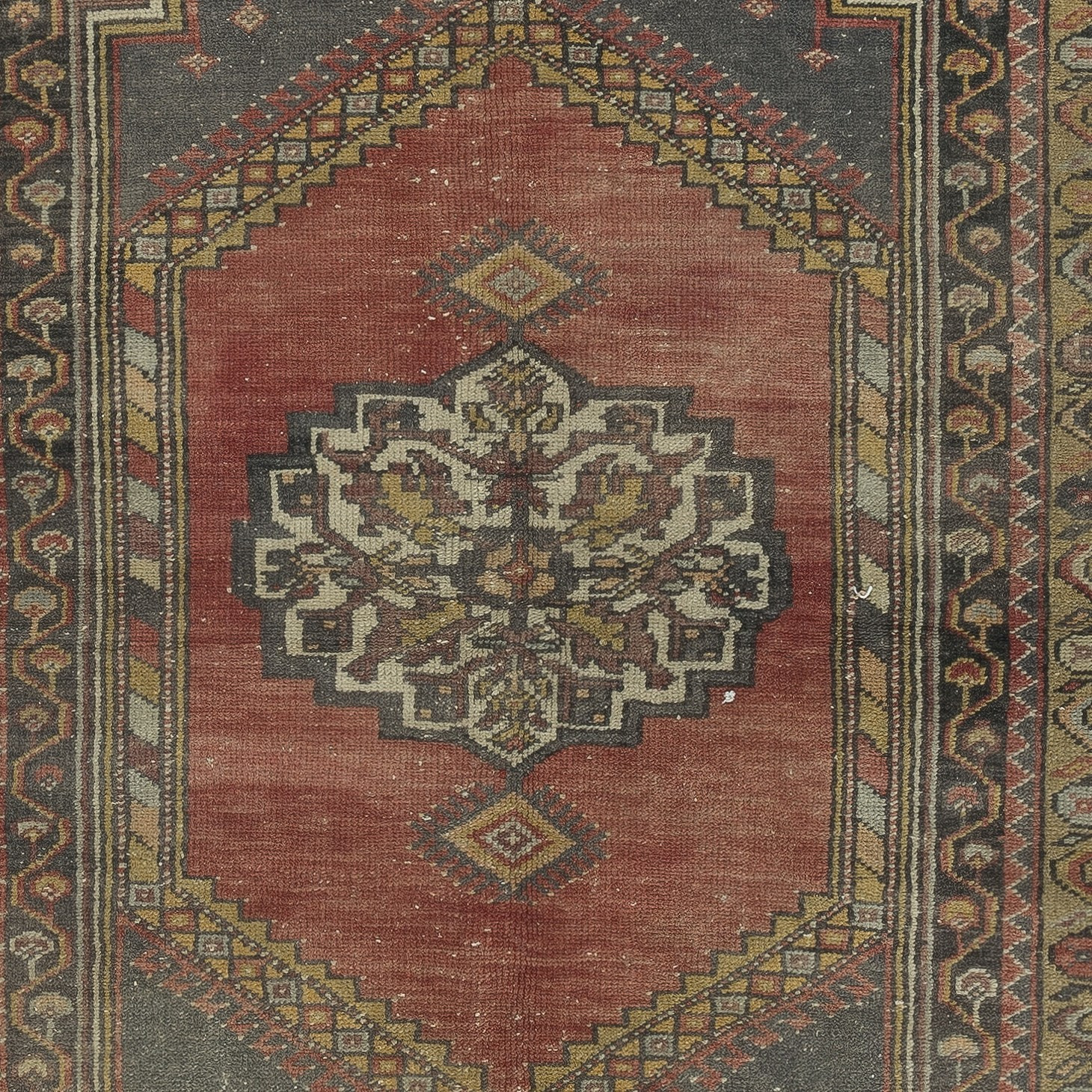 4×6.4 Ft Traditional Turkish Tribal Rug, Vintage Oriental Carpet, Wool Pile
