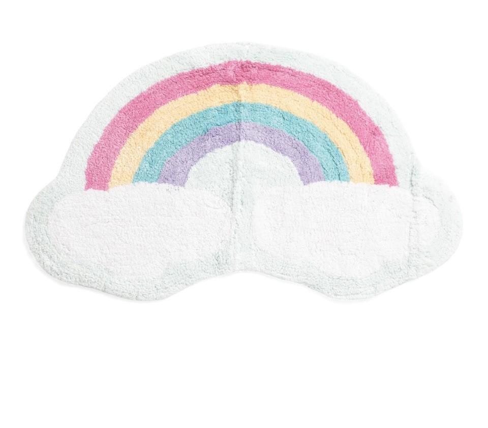NEW w/Tags Max Studio 1.25×2 Rainbow Cloud Shaped Rug