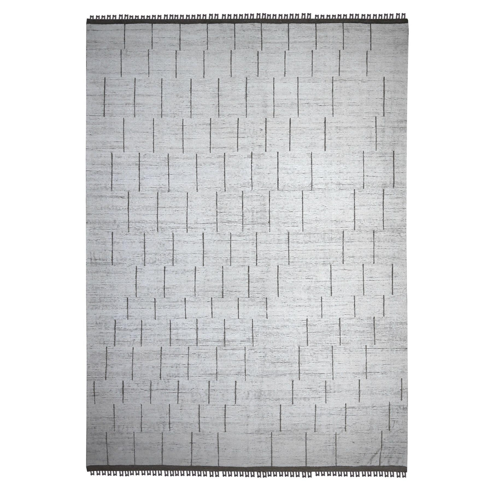 12’x16’2″ Silky White Hand Knotted Moroccan Weave Geometric Oversized Rug R89193