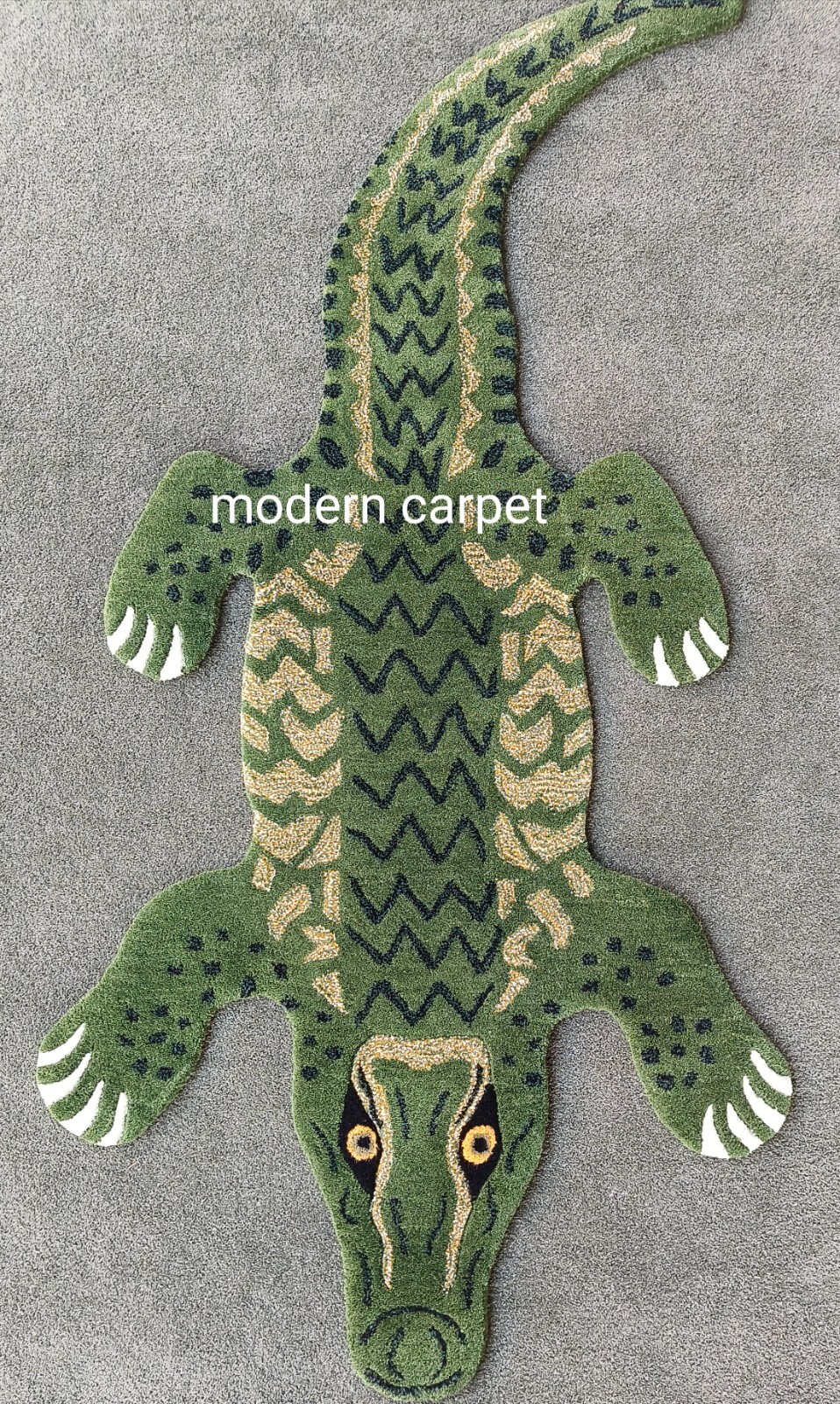 Crocodile Rugs 2×4 Feet Handmade 100% Woolen Hand Tufted For Home Decoration