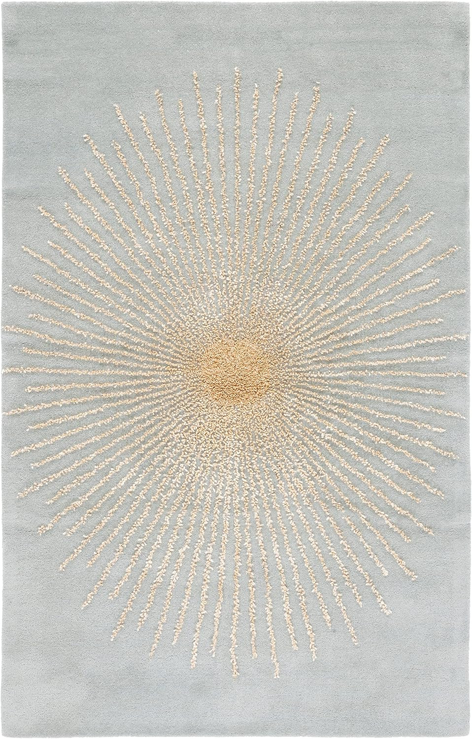 Handmade Soho Area Rug 6′ x 9′, Blue & Beige, Durable for High Traffic Areas