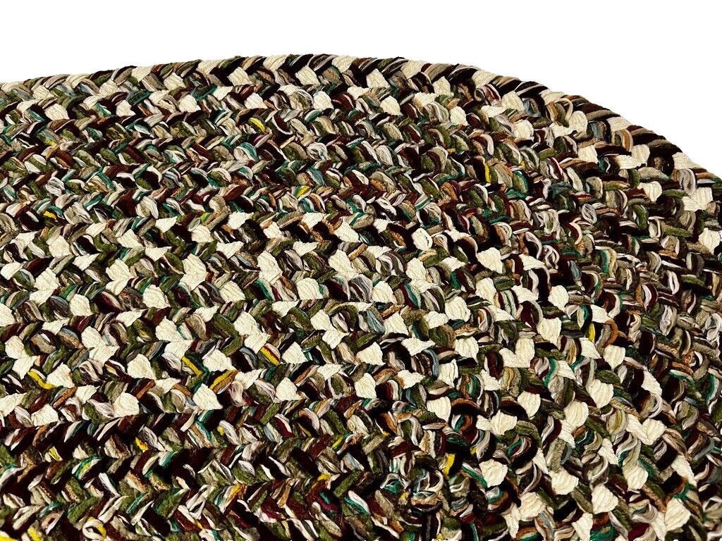 Thick Oval Braided Accent Throw Rug Reversible Classic Multicolor 31.5in x 20in