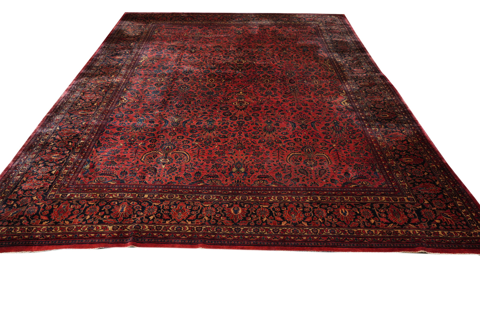 10.8 x 16 Antique Kashaan Sarouuk Machester Wool Quality Rug 1930’s #F-4373