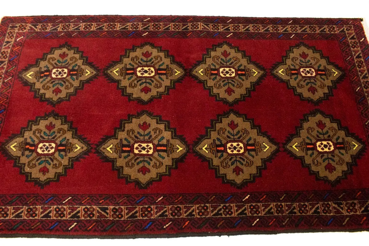 Hand-Knotted Red Tribal Oriental Rug Vintage Style Home Decor Carpet 3’6X6’3 ft