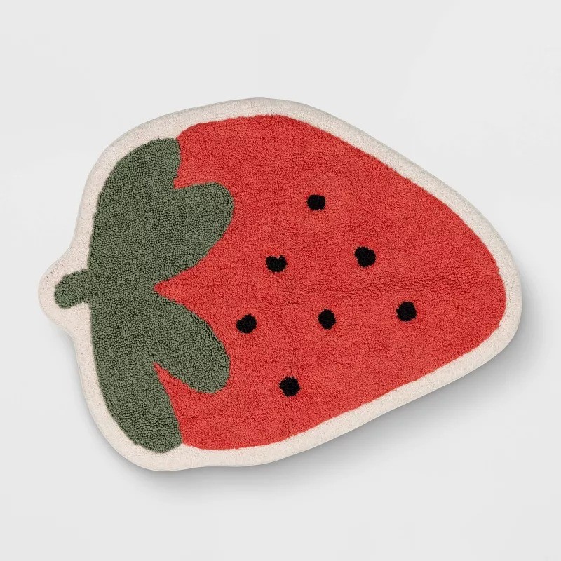 Strawberry Shaped Kids' Accent Rug