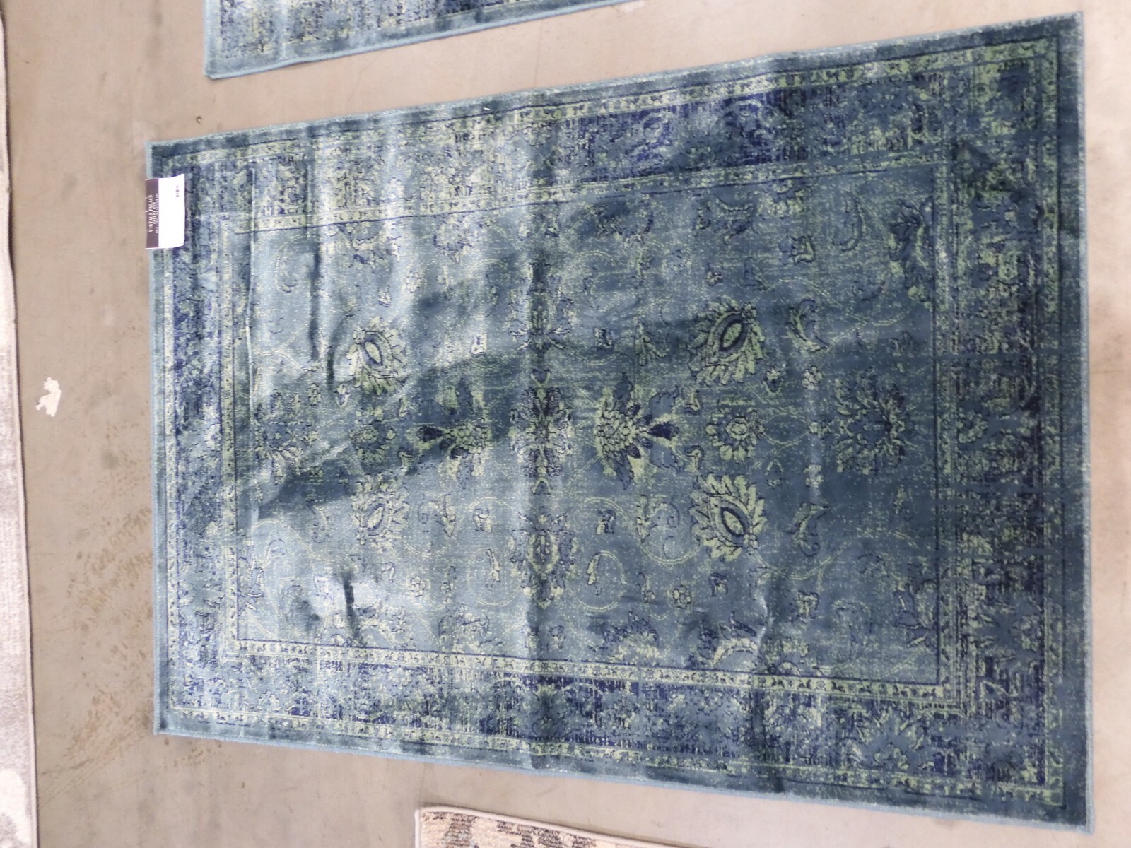 TURQUOISE 3′-4″ X 4′-7″ Pressed Piles Rug Less Price 1172605074 VTGB117-2220-3