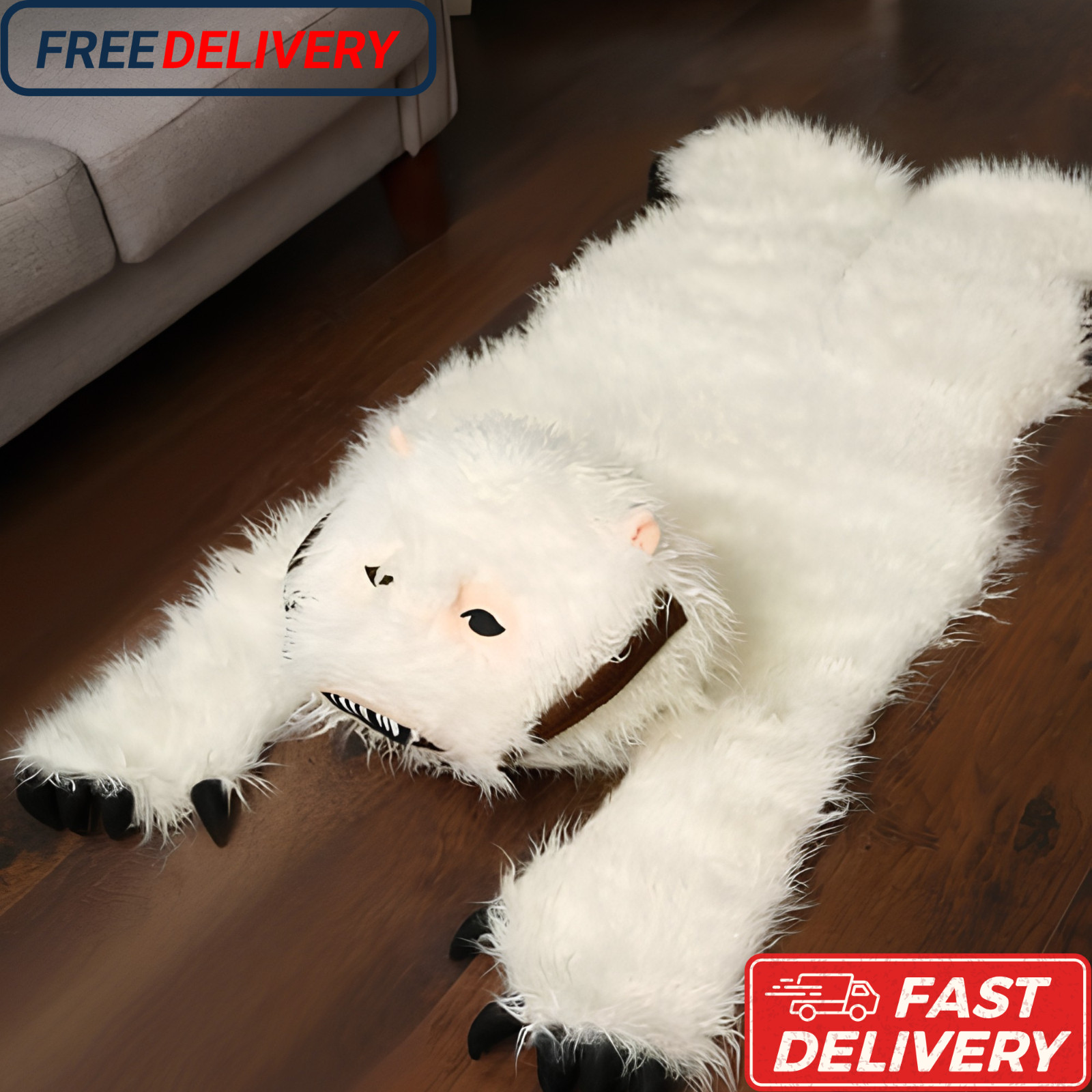 54″L x 26″W Star Wars Wampa Decorative Fur Rug Fast Ship
