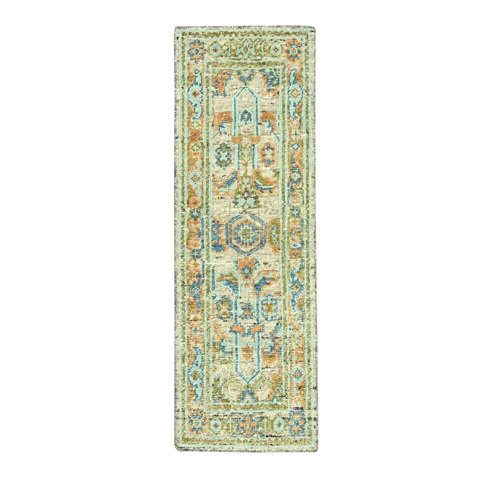 2’7″x6’2″ Brown Oushak with Exposed Warps Oxidized Wool Hand Knotted Runner Rug